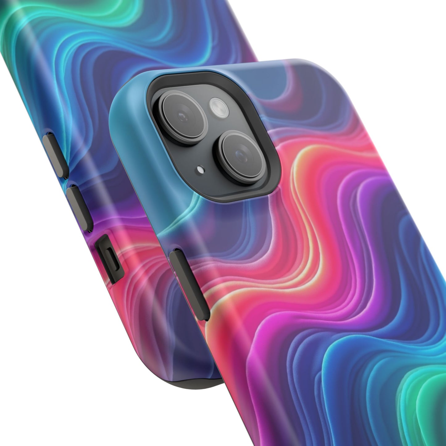 Neon Wave Phone Case - Aesthetic Glowing Design | iPhone 14-17 Cases | Trendy Gifts for Her, Rave Accessory