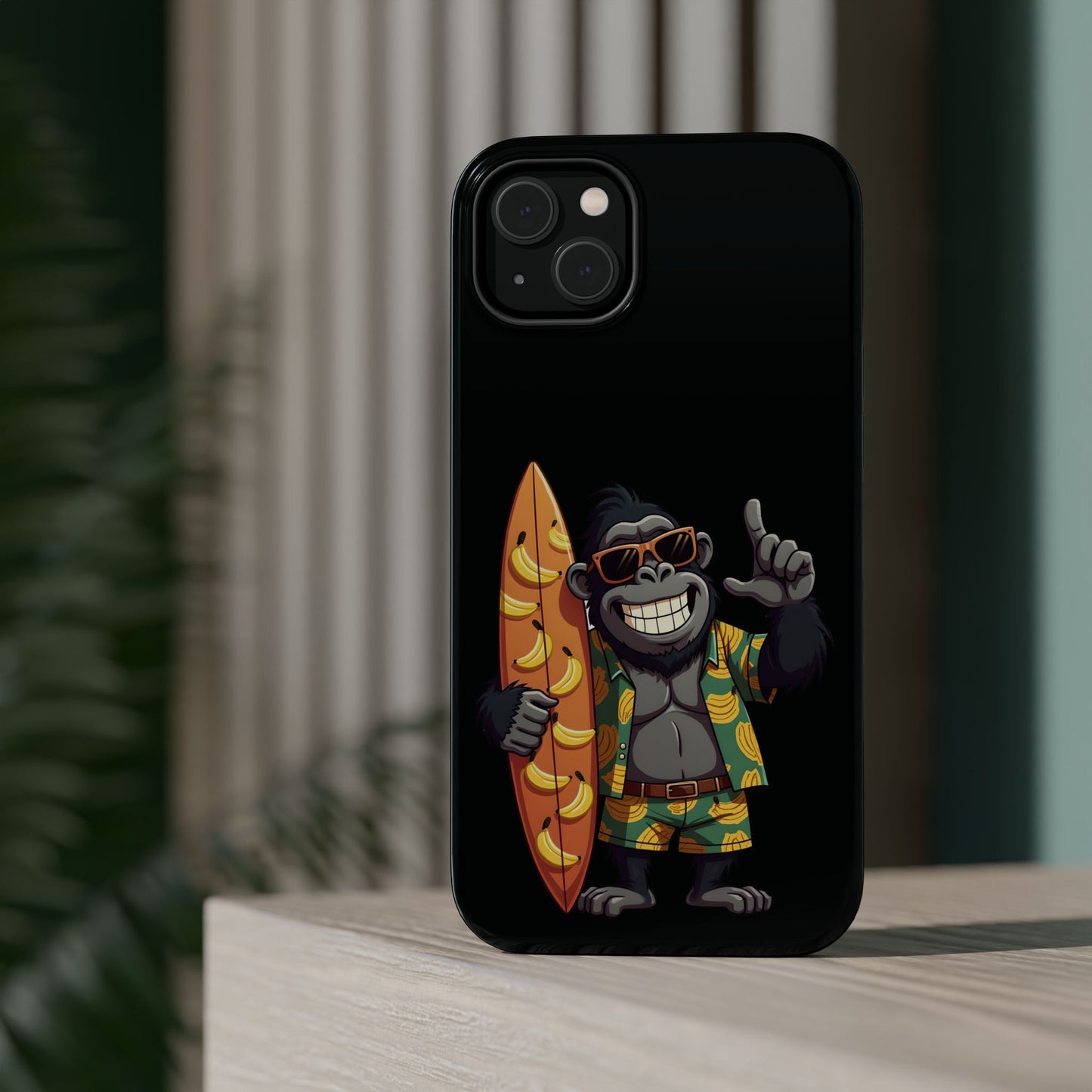 Banana Vibes Surf Gorilla Phone Case β Tropical Chill Meets Jungle Fun
