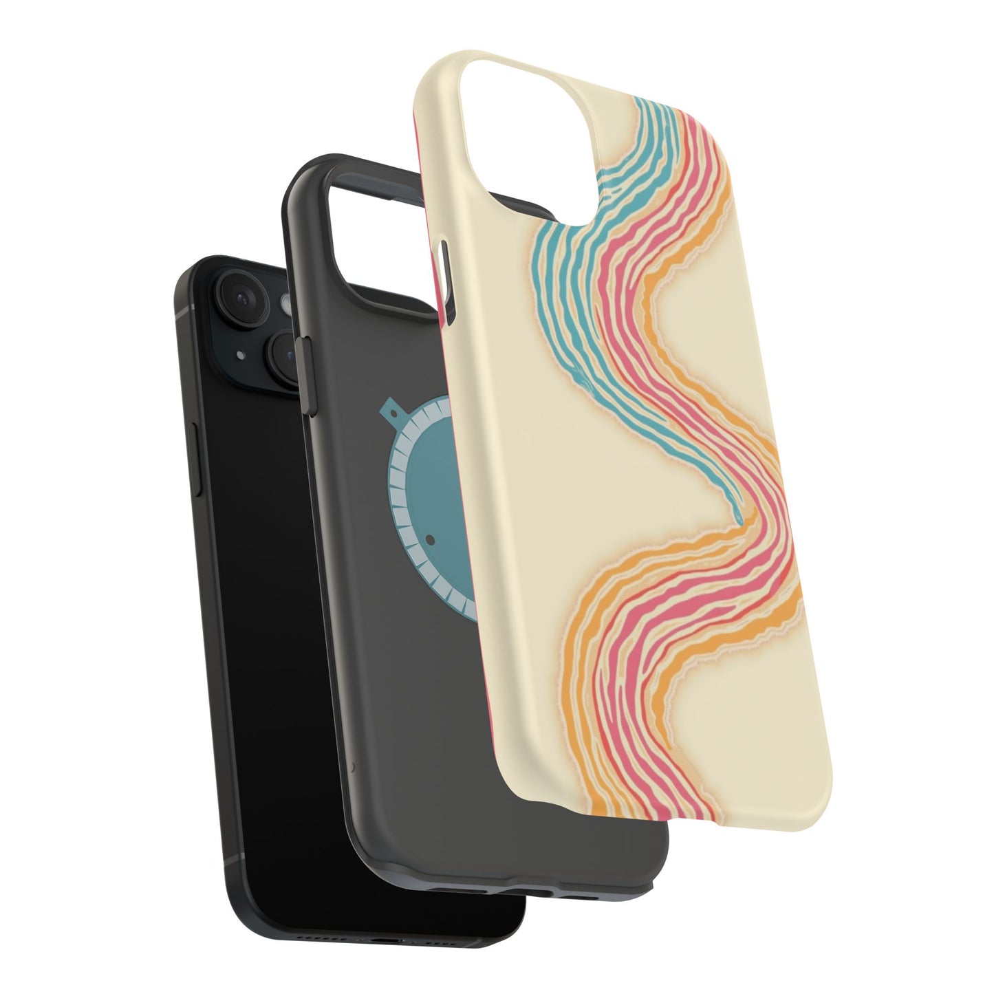 Abstract Flow Phone Case - Pastel Streamline Design
