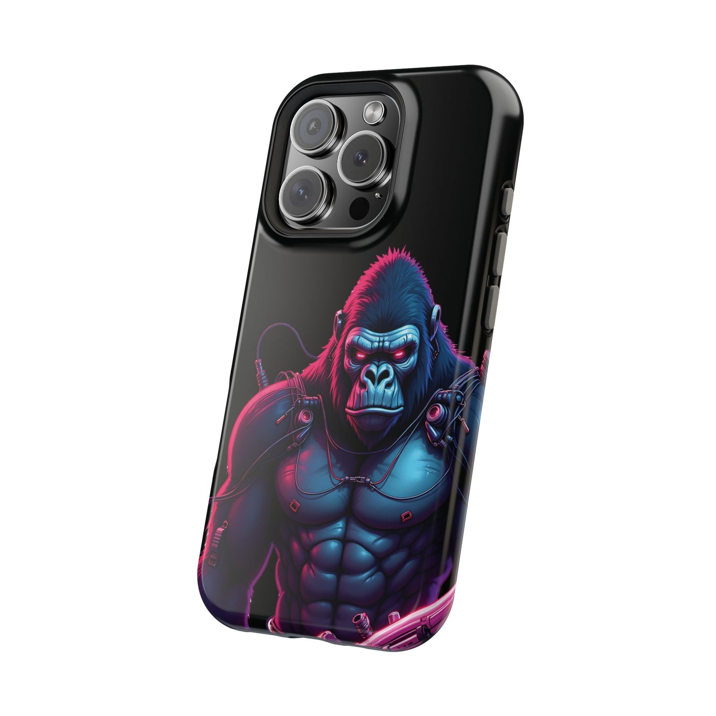 Cyber Primal Phone Case – Neon Power, Gorilla Strength