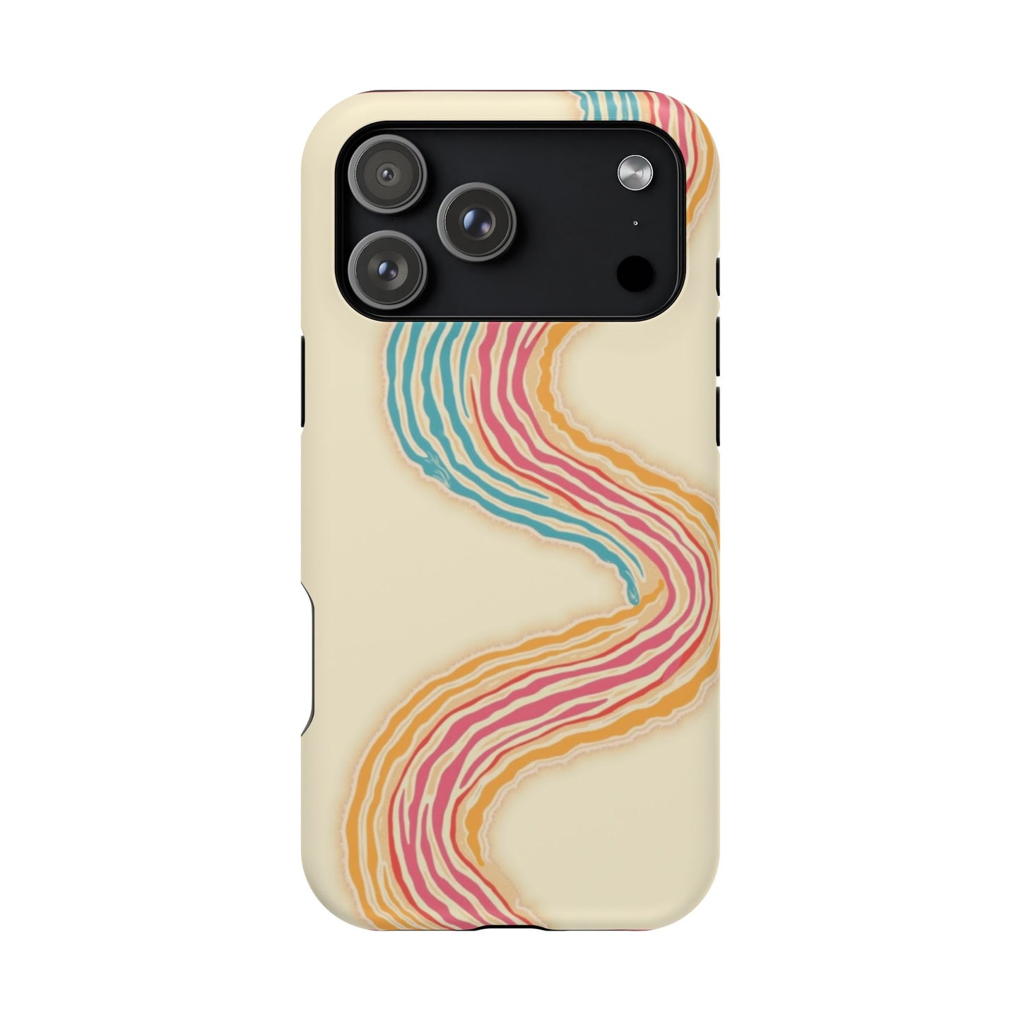 Abstract Flow Phone Case - Pastel Streamline Design