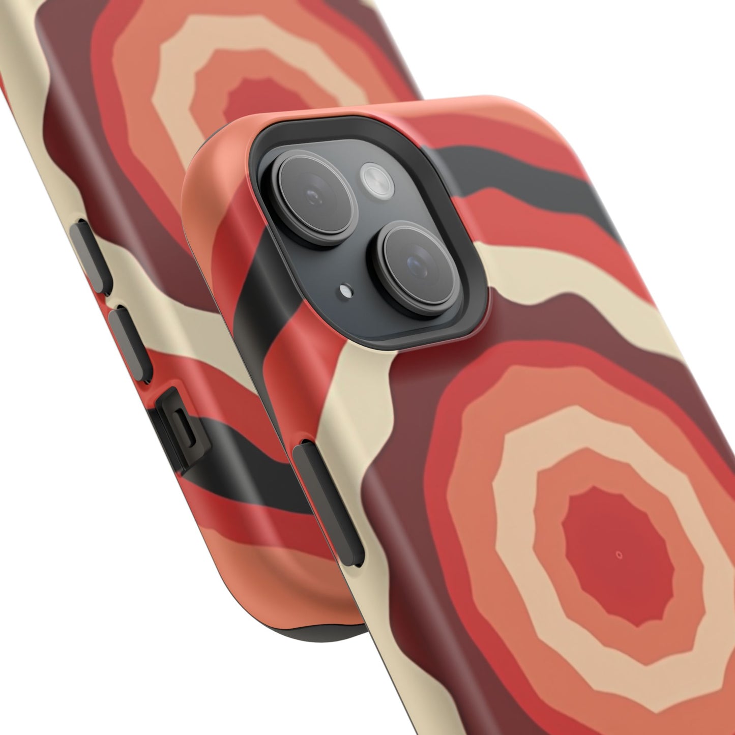 Retro Sunset iPhone Case - 70s Inspired Floral Design, Aesthetic Gift Idea