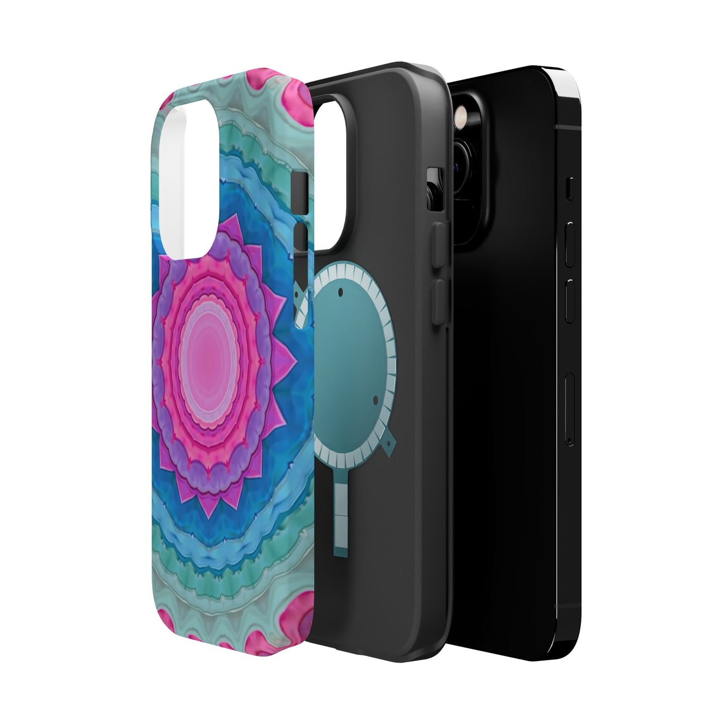 Rippled Radiance iPhone Case - Abstract Pink Floral Design, Aesthetic Gift Idea