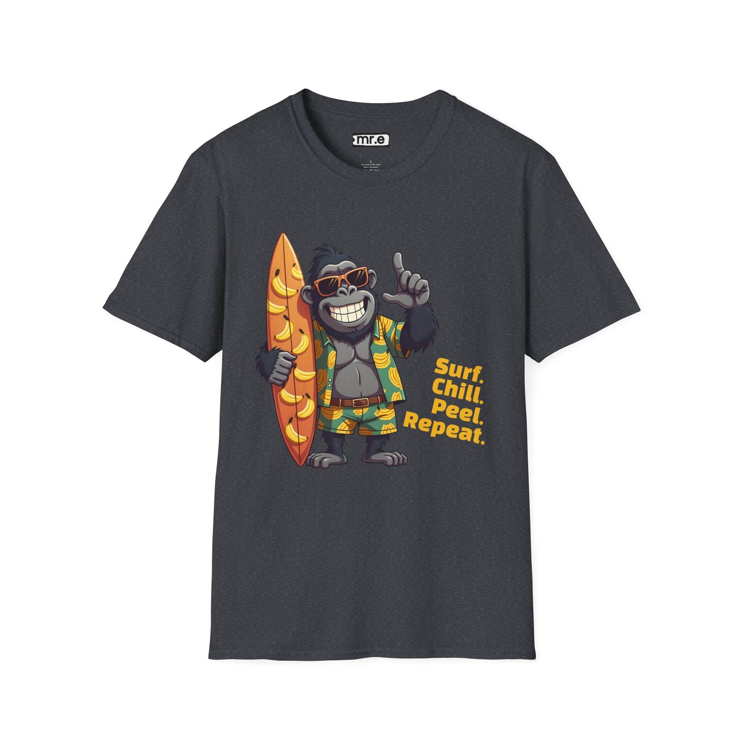 Surf. Chill. Peel. Repeat. β Funny Tropical Gorilla T-Shirt