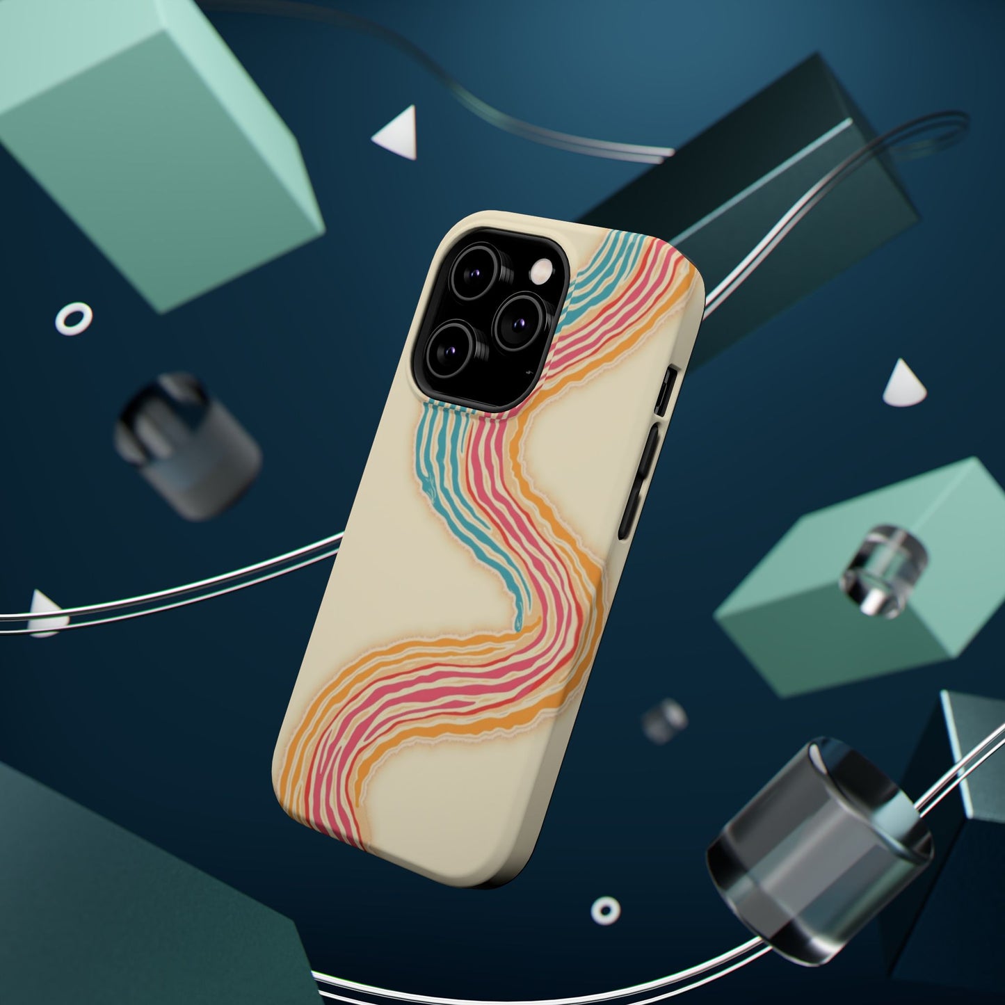 Abstract Flow Phone Case - Pastel Streamline Design