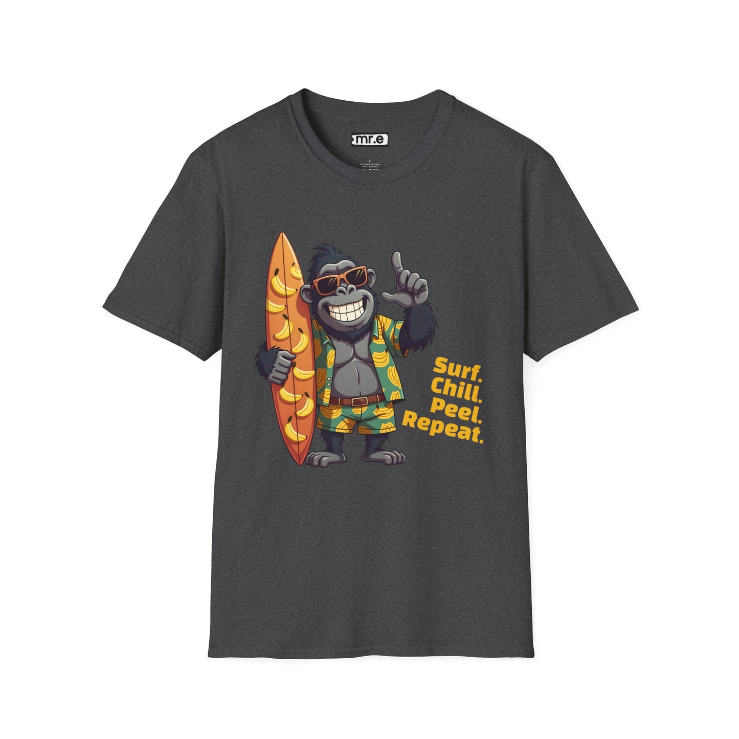 Surf. Chill. Peel. Repeat. β Funny Tropical Gorilla T-Shirt
