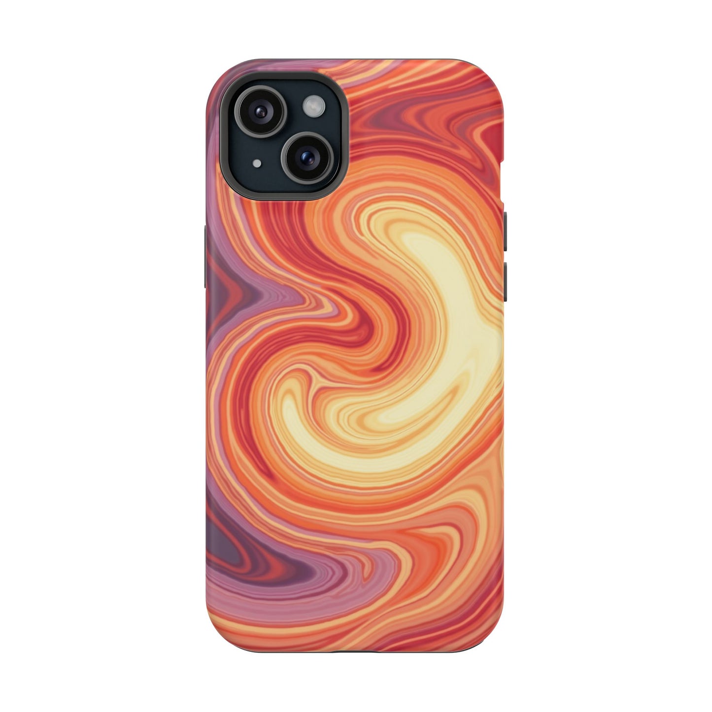 Sunset Phone Case - Orange Aesthetic iPhone Case, Warm Gift Idea, Trendy Swirl Design