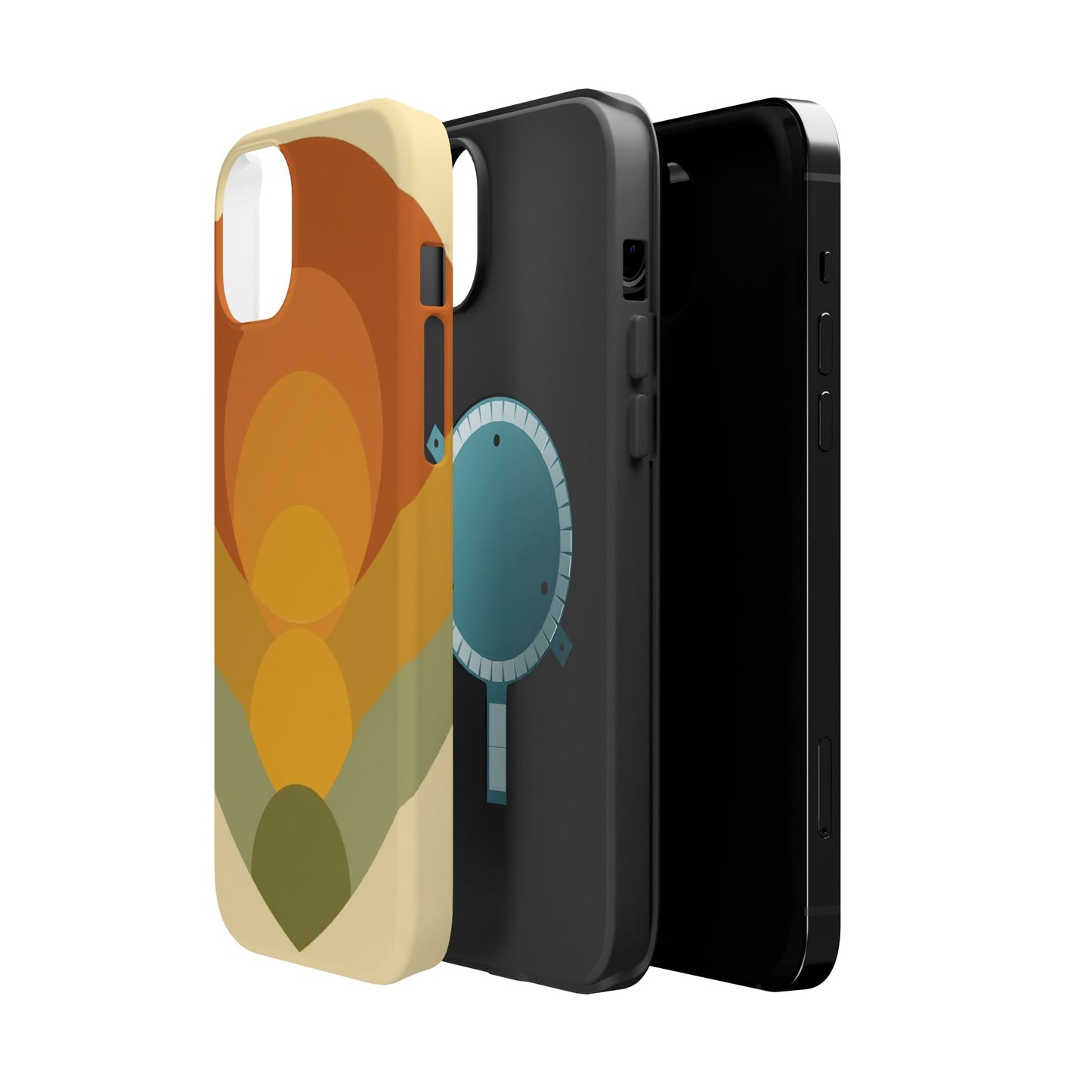 70s Sunburst Phone Case - Vintage Aesthetic iPhone Case, Retro Gift Idea, Brown Orange Design