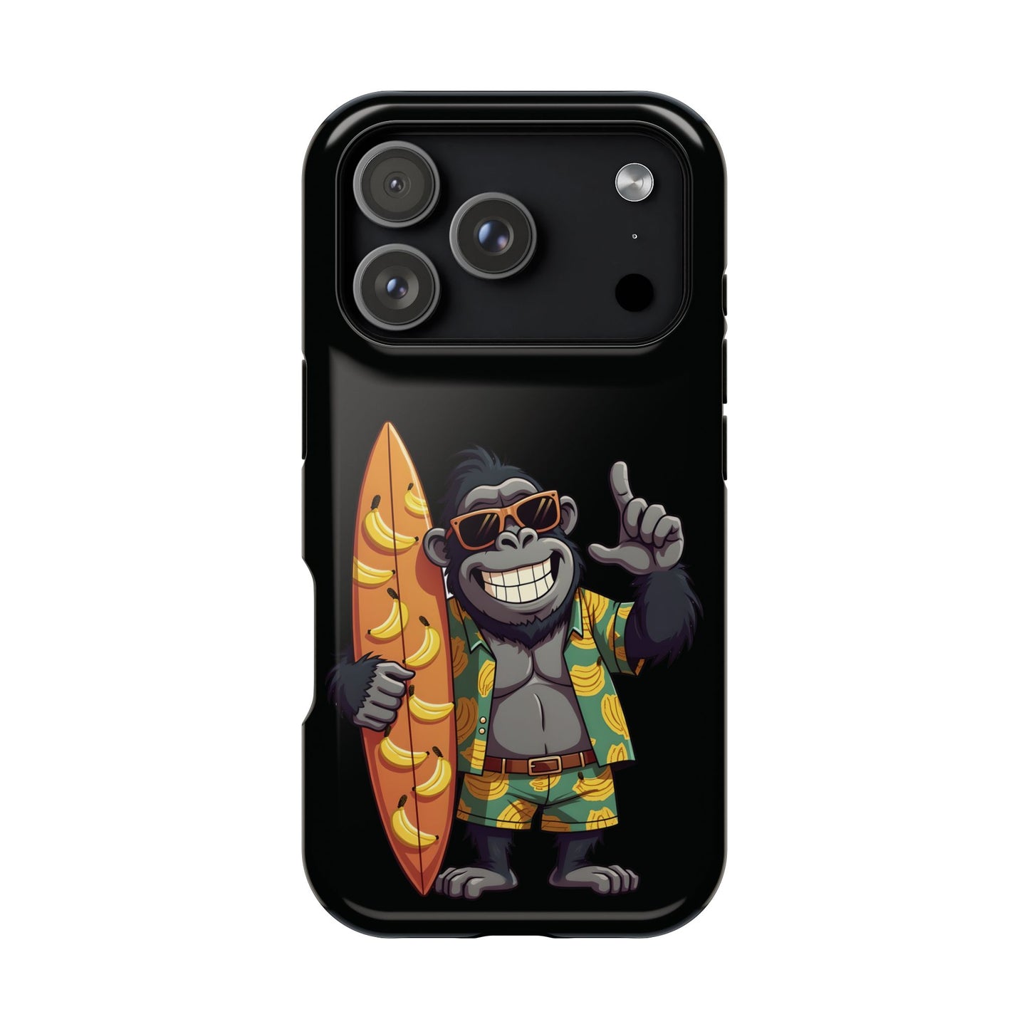 Banana Vibes Surf Gorilla Phone Case β Tropical Chill Meets Jungle Fun