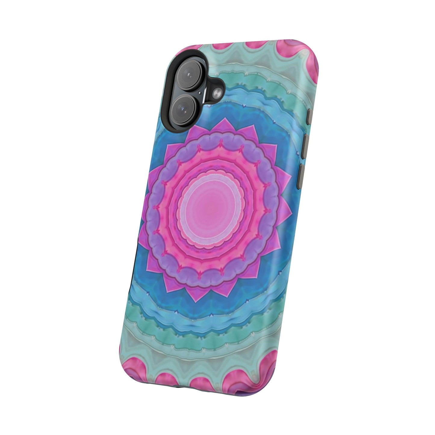 Rippled Radiance iPhone Case - Abstract Pink Floral Design, Aesthetic Gift Idea
