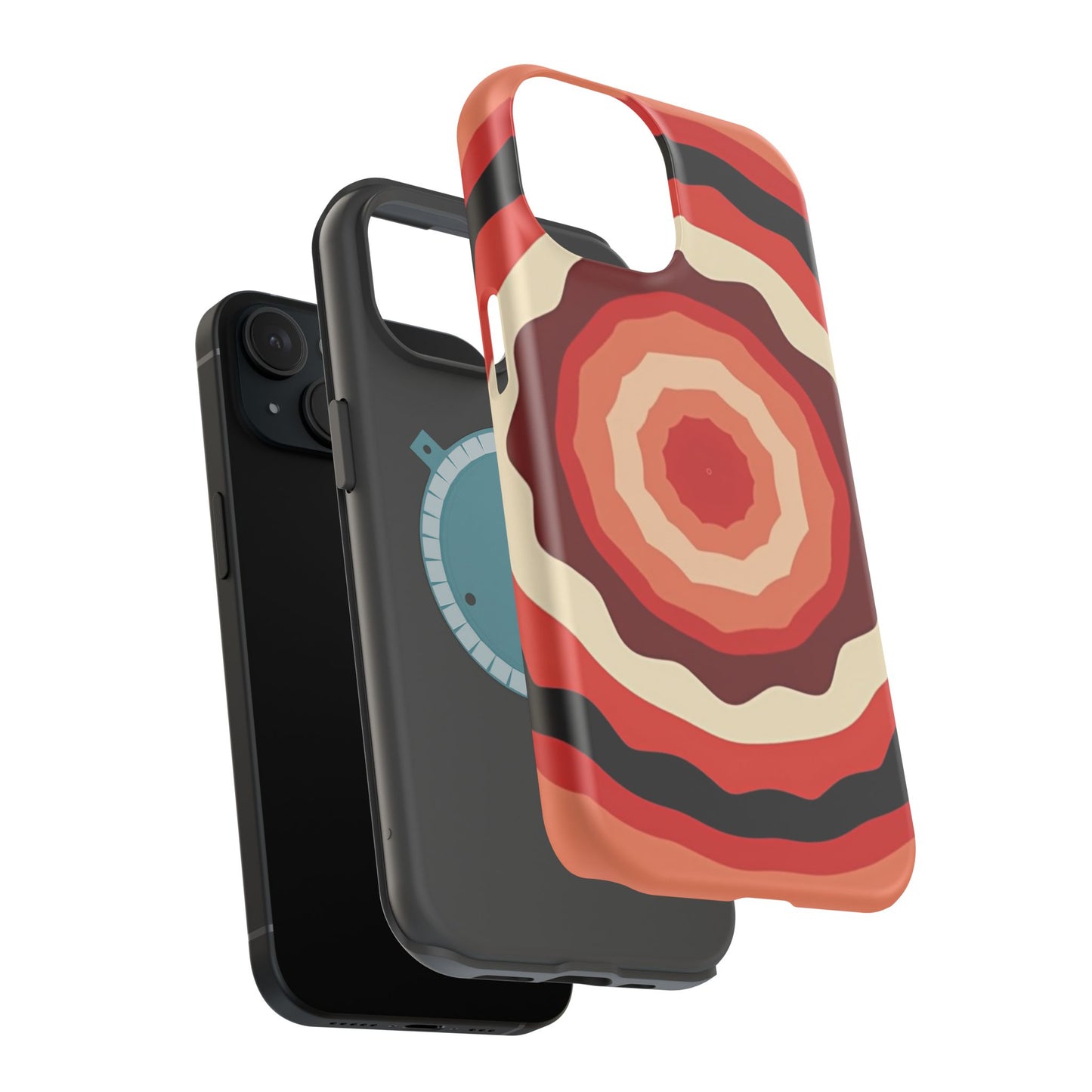 Retro Sunset iPhone Case - 70s Inspired Floral Design, Aesthetic Gift Idea