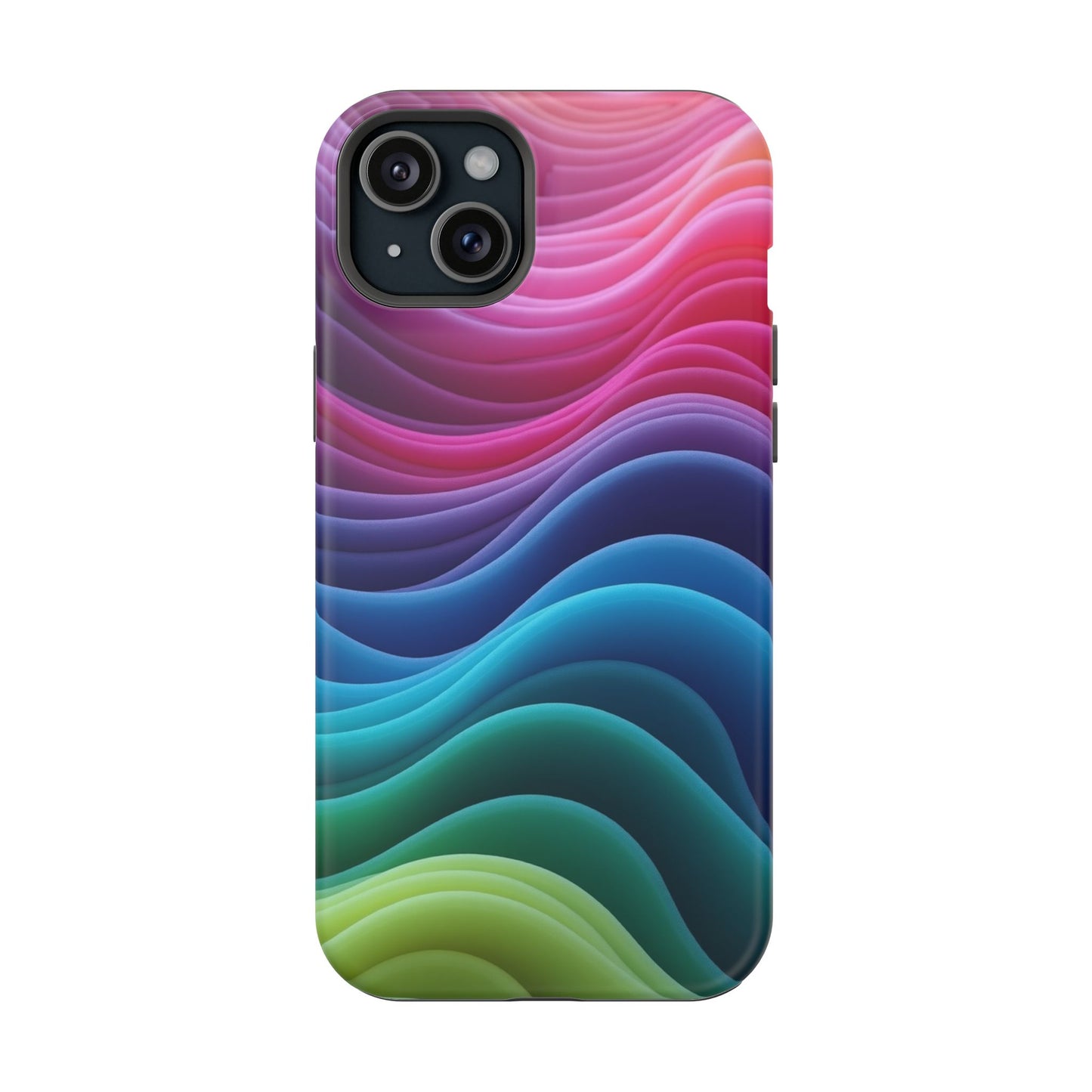 Colorful Wave Phone Case - Aesthetic iPhone Case | Rainbow Ripple Design | Trendy Gifts for Her | Unique Art Print