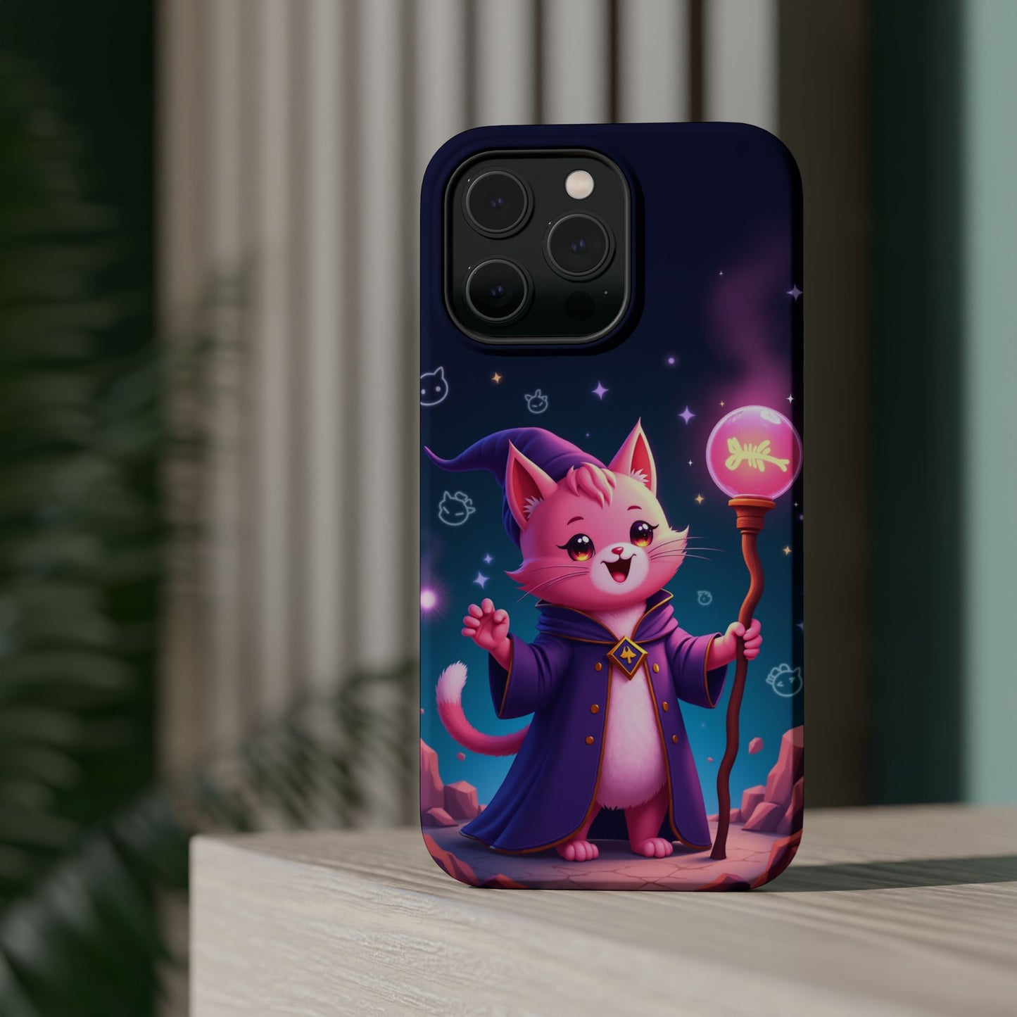 Magical Cat Sorcerer iPhone Case - Cute Fantasy Gift for Cat Lovers