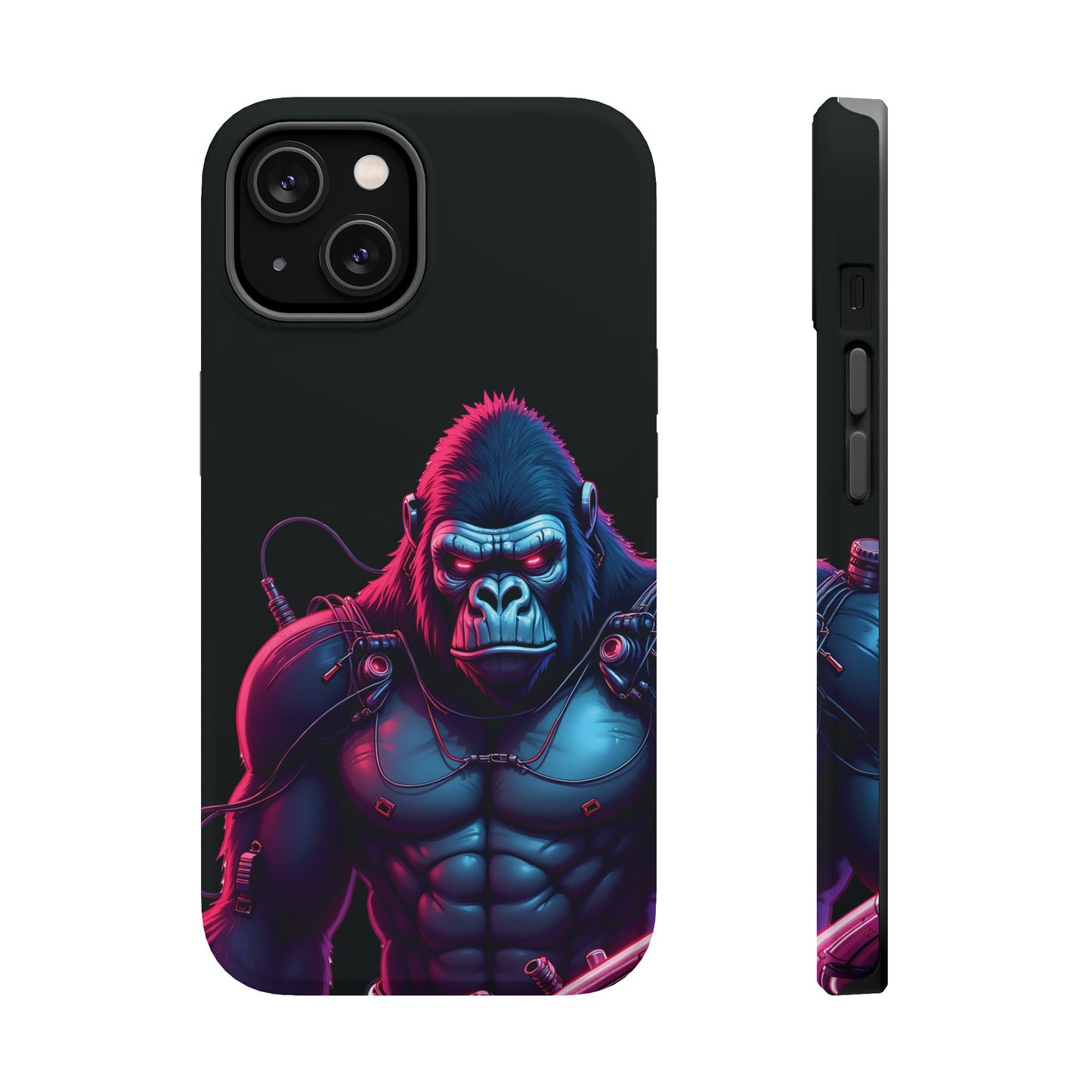 Cyber Primal Phone Case – Neon Power, Gorilla Strength