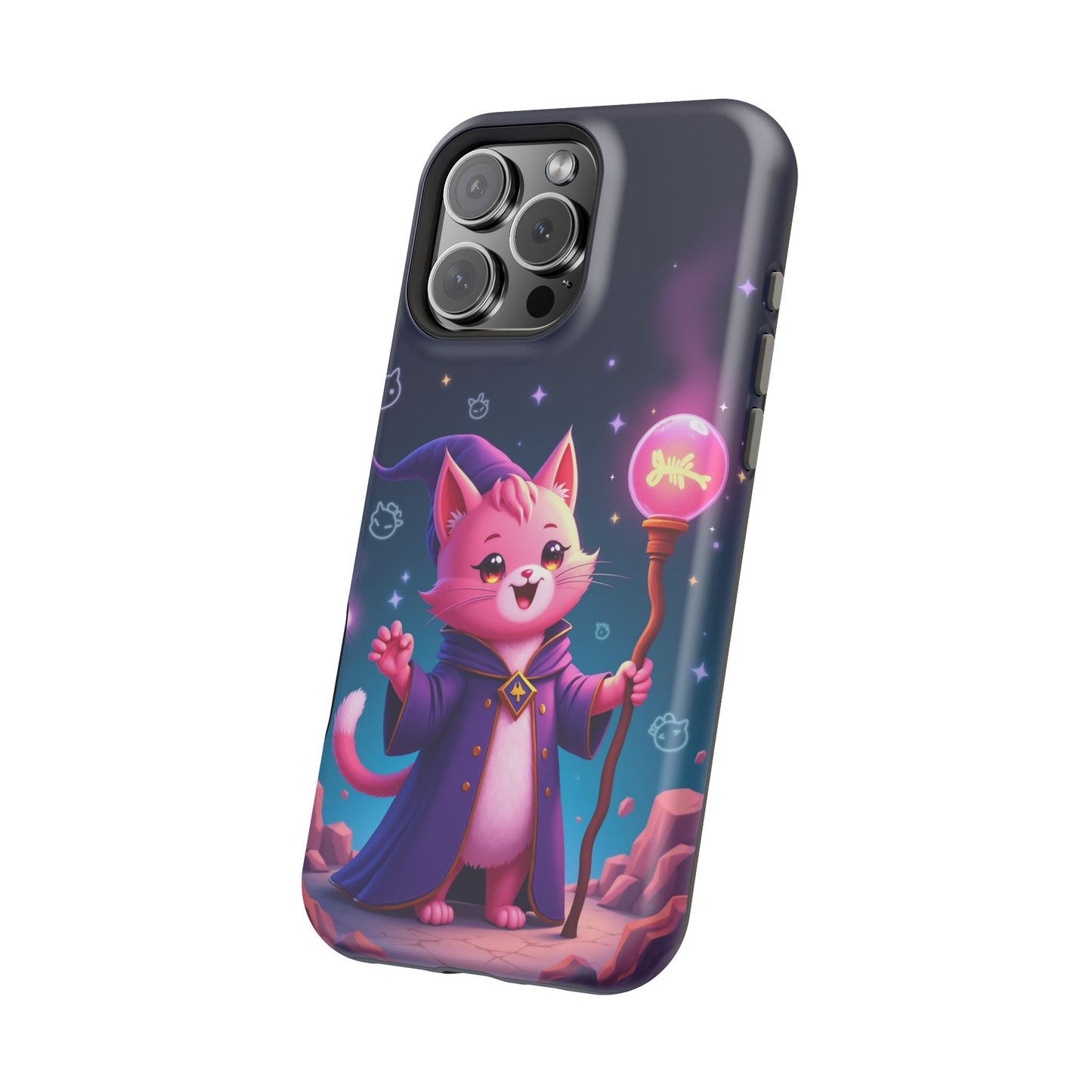 Magical Cat Sorcerer iPhone Case - Cute Fantasy Gift for Cat Lovers
