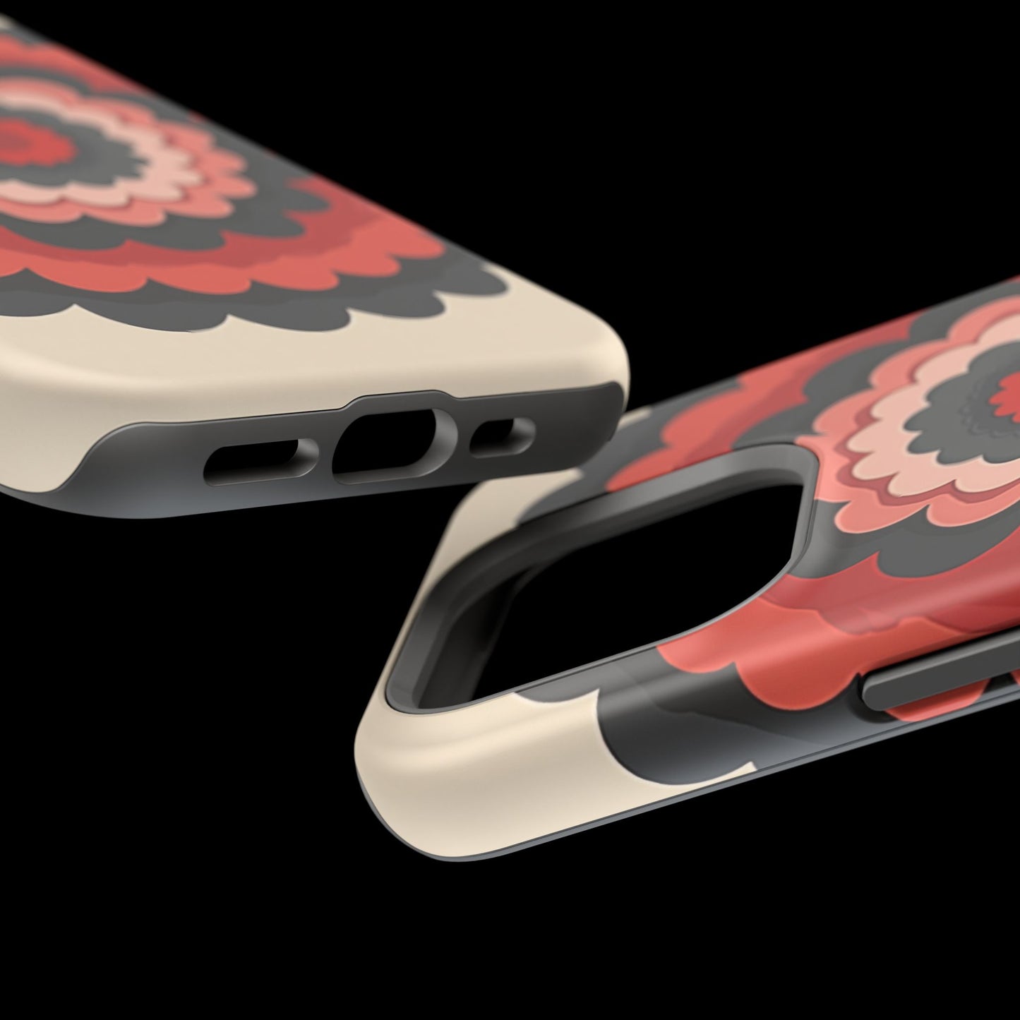 Layered Scallop Bloom iPhone Case - Retro Floral Design, Bold Aesthetic Gift Idea