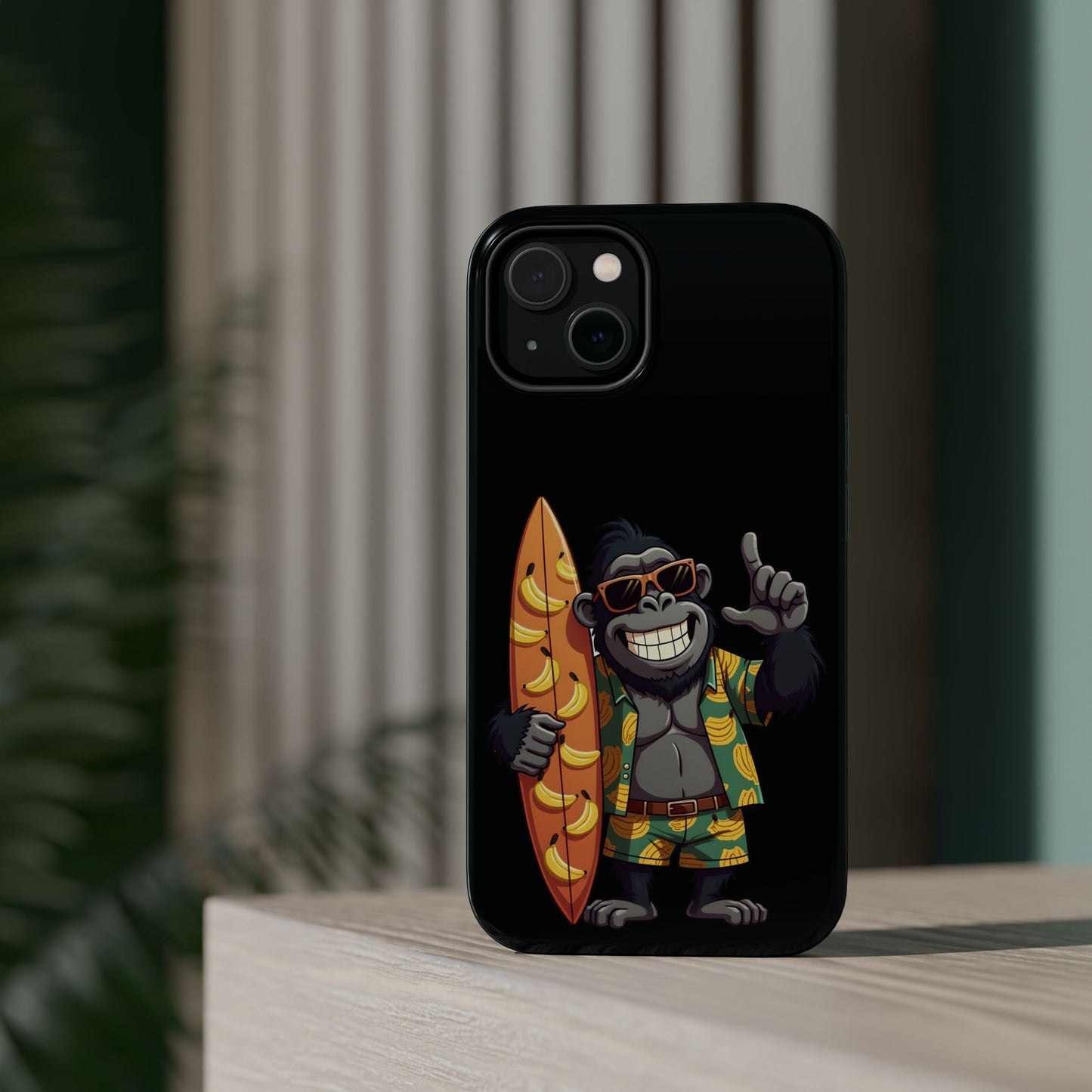 Banana Vibes Surf Gorilla Phone Case β Tropical Chill Meets Jungle Fun