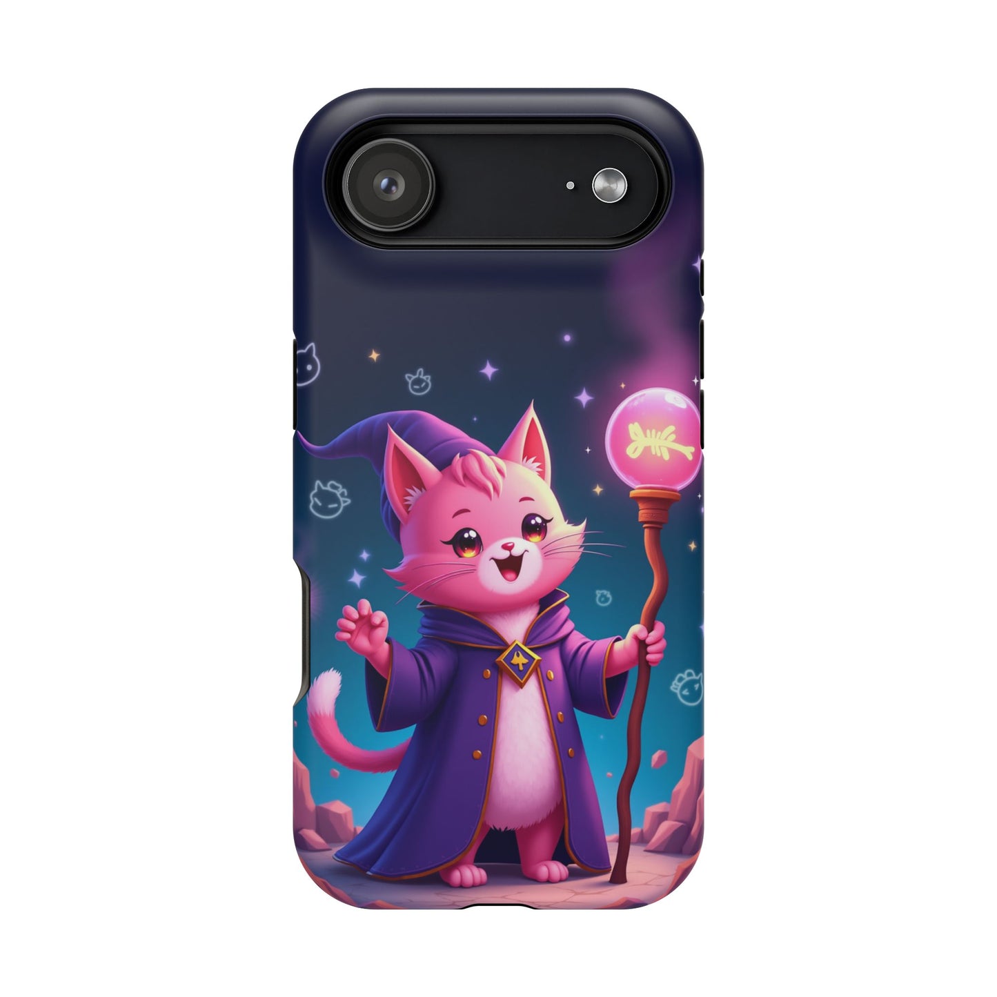 Magical Cat Sorcerer iPhone Case - Cute Fantasy Gift for Cat Lovers