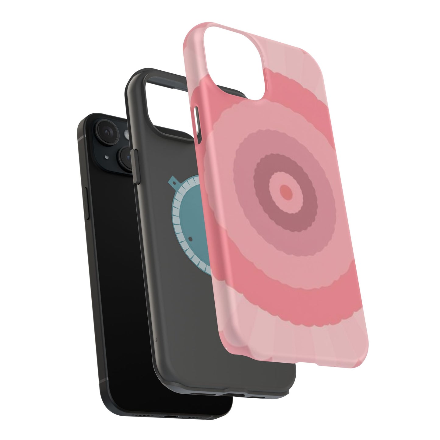 Retro Pink iPhone Case - 70s Aesthetic Wave Design - Cute Y2K Accessory