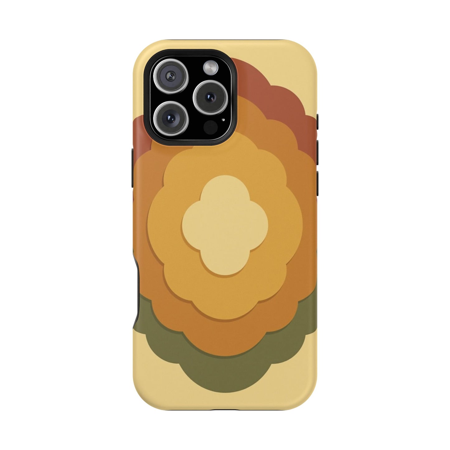 Retro Layered Bloom iPhone Case - 70s Flower Power Design, Vintage Aesthetic Gift Idea
