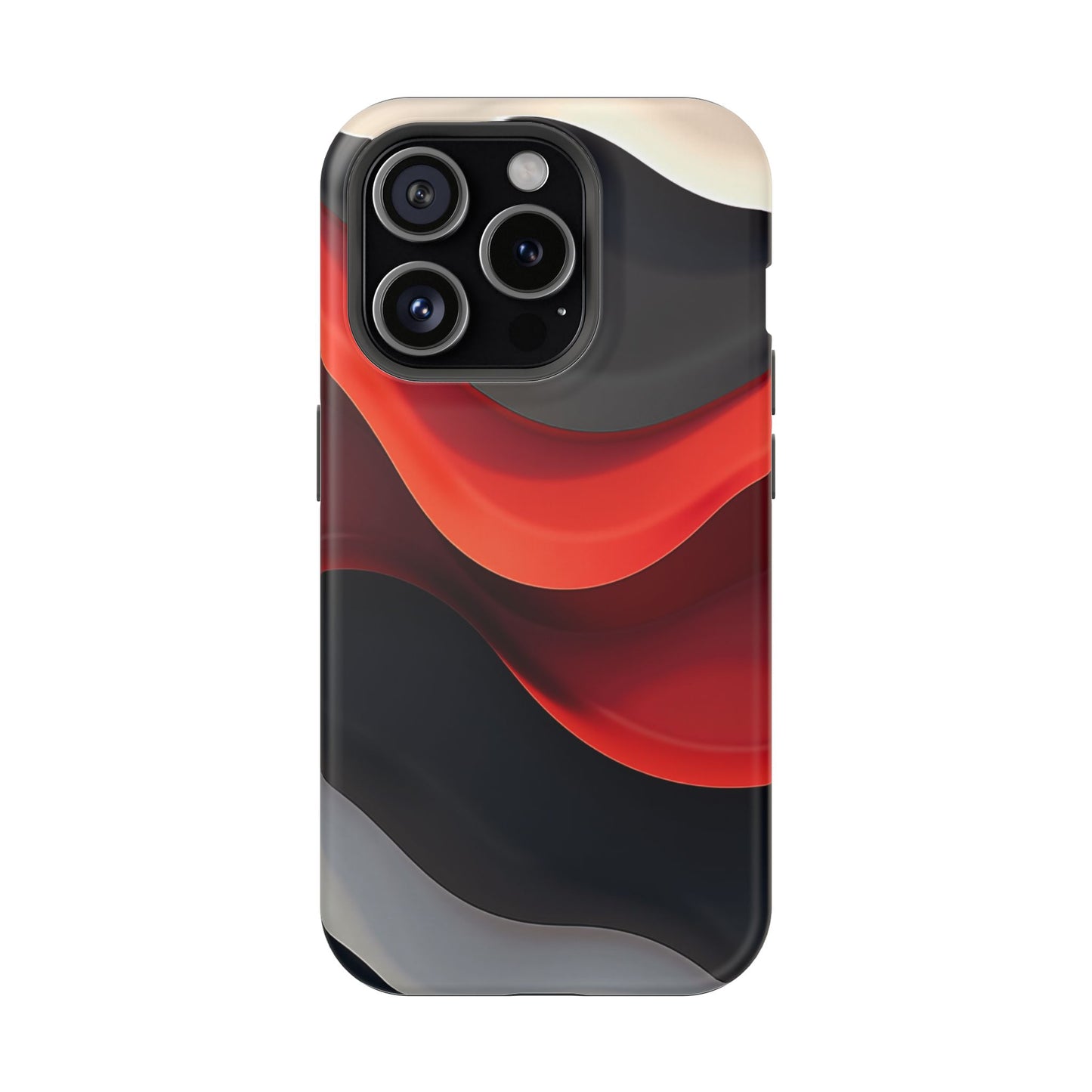 Red Wave Phone Case - Abstract Aesthetic iPhone Case | Modern Art Design | Gifts for Her | Dramatic Crimson Style