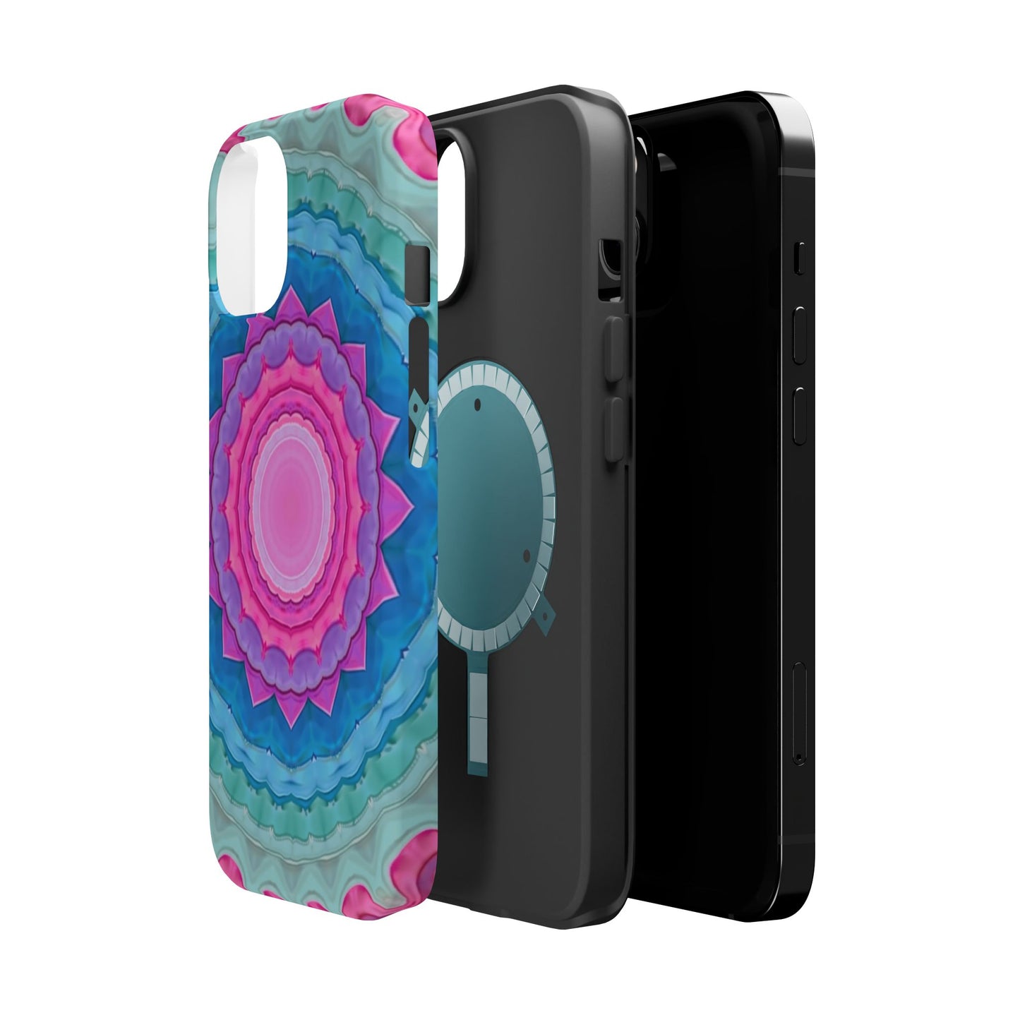 Rippled Radiance iPhone Case - Abstract Pink Floral Design, Aesthetic Gift Idea