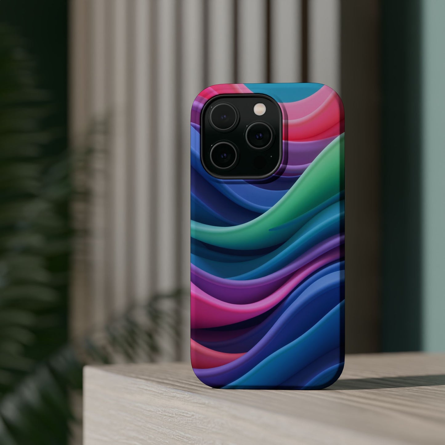 Oceanic Serenity iPhone Case - Abstract Wave Design, Calming Aesthetic Gift Idea