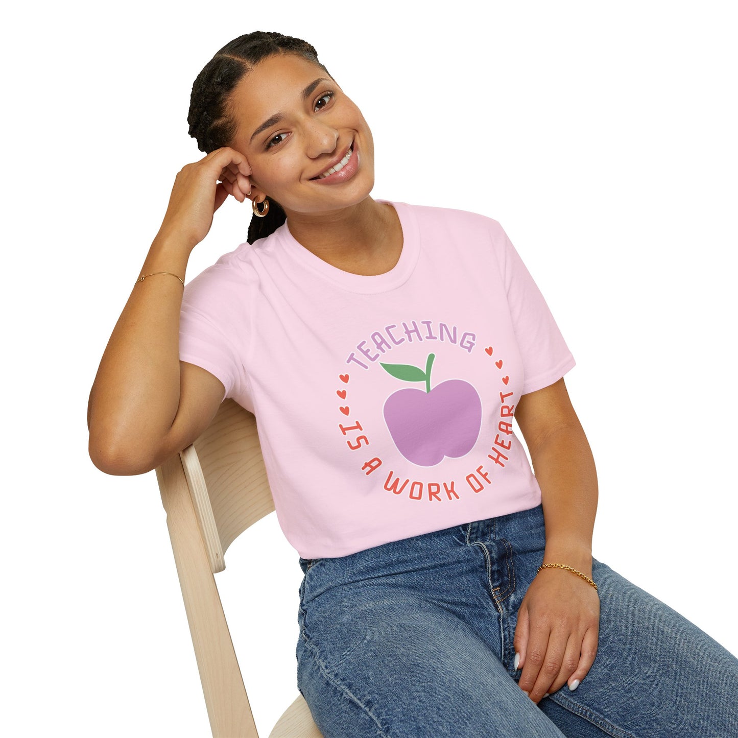 Teacher Appreciation Gift - “Teaching Is A Work Of Heart” Cute Tee, Educator Shirt, Thank You Gift For Teachers 🍎