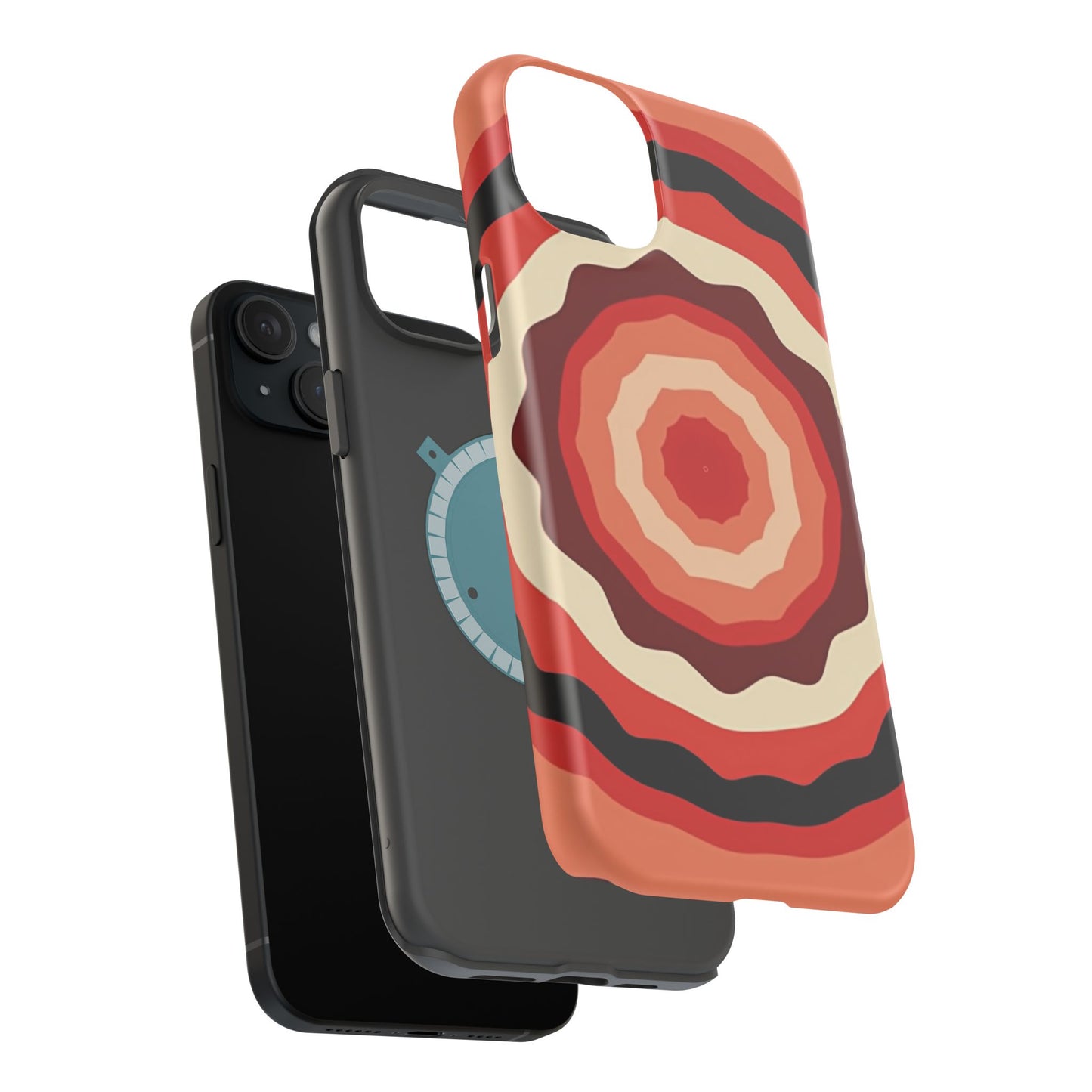 Retro Sunset iPhone Case - 70s Inspired Floral Design, Aesthetic Gift Idea