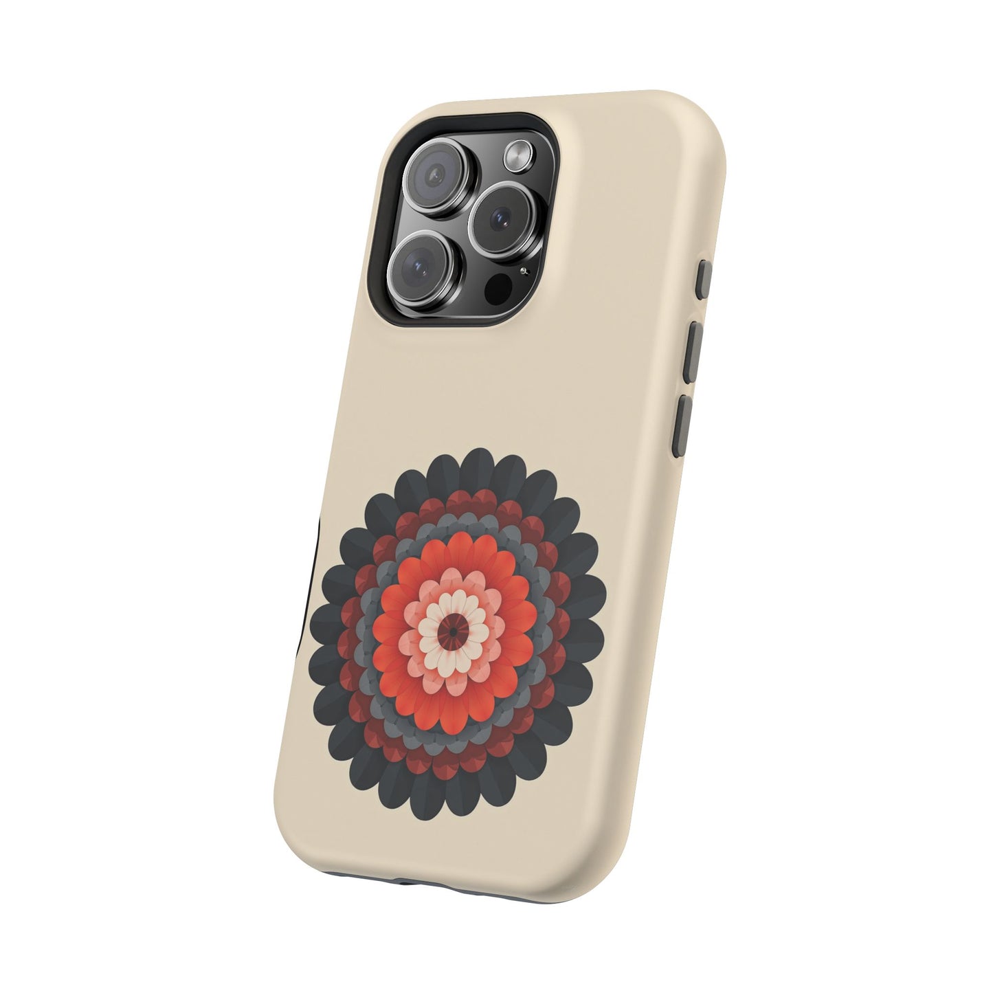 Red & Black Mandala iPhone Case - Bohemian Flower Design, Aesthetic Gift Idea