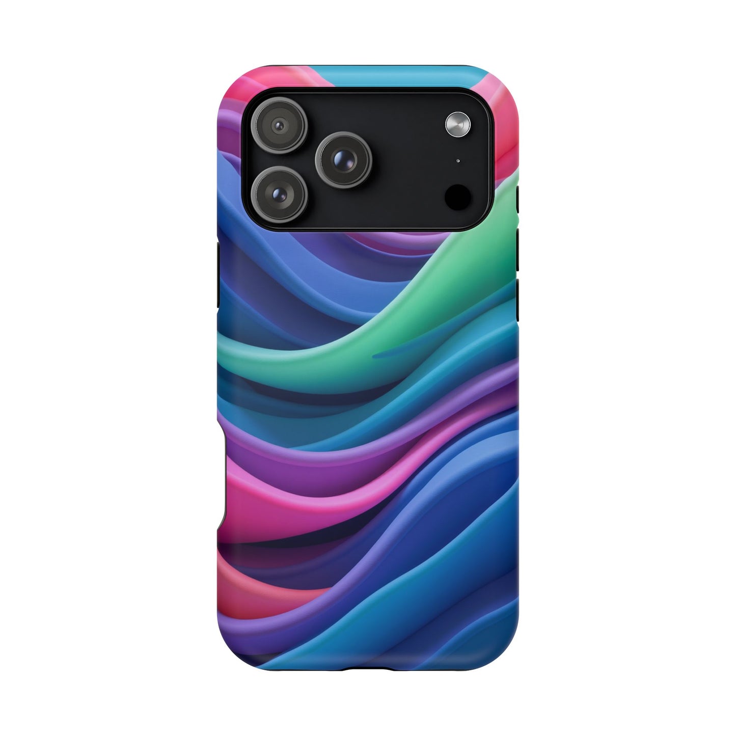 Oceanic Serenity iPhone Case - Abstract Wave Design, Calming Aesthetic Gift Idea