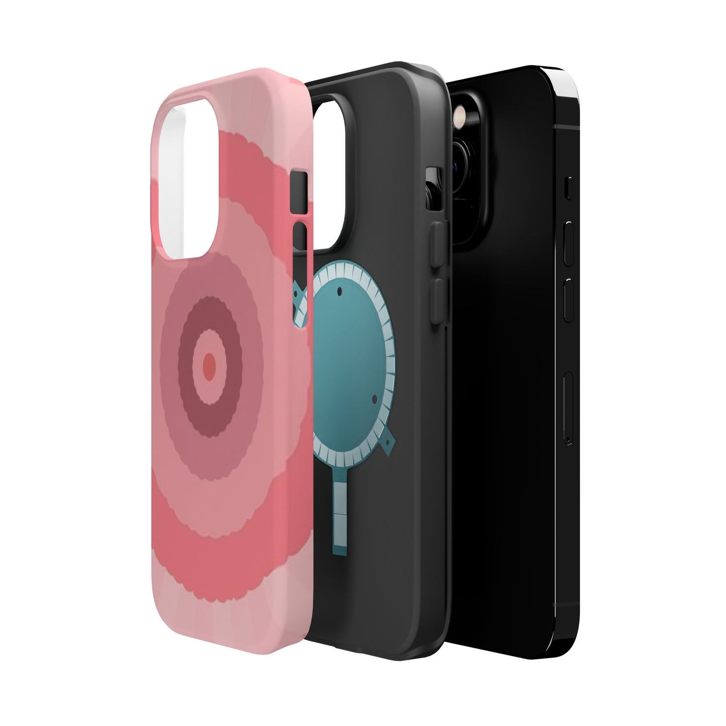 Retro Pink iPhone Case - 70s Aesthetic Wave Design - Cute Y2K Accessory