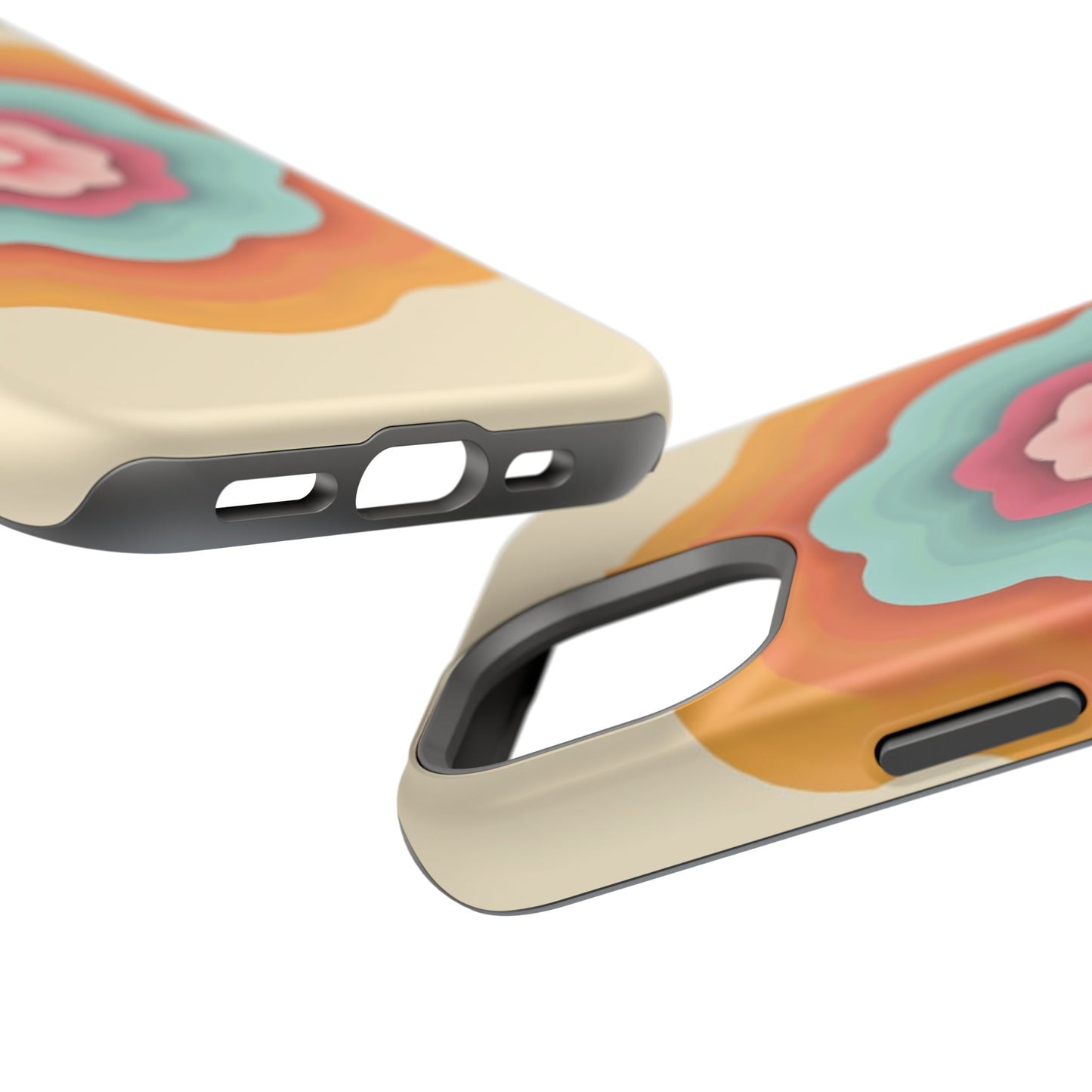Retro Flower Phone Case - 70s Aesthetic iPhone Case, Vintage Gift Idea, Layered Floral Design