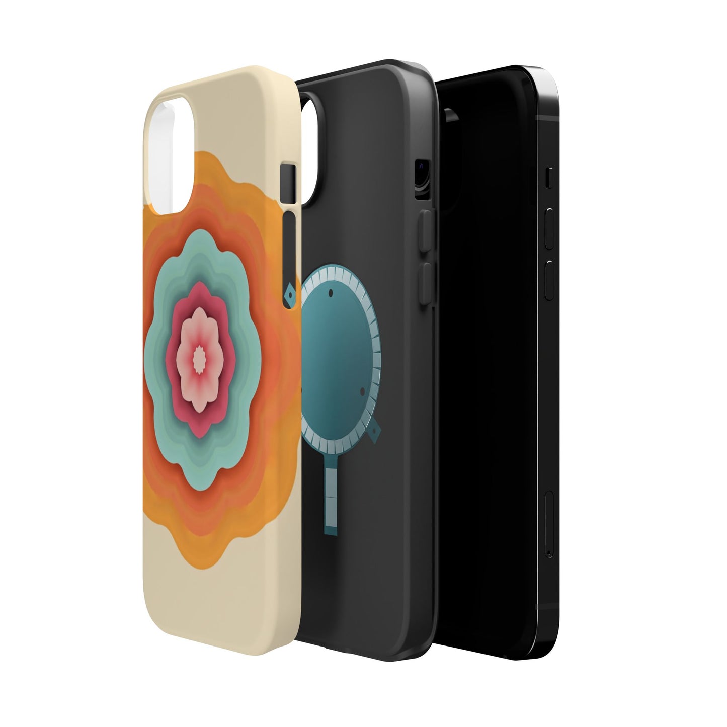 Retro Flower Phone Case - 70s Aesthetic iPhone Case, Vintage Gift Idea, Layered Floral Design