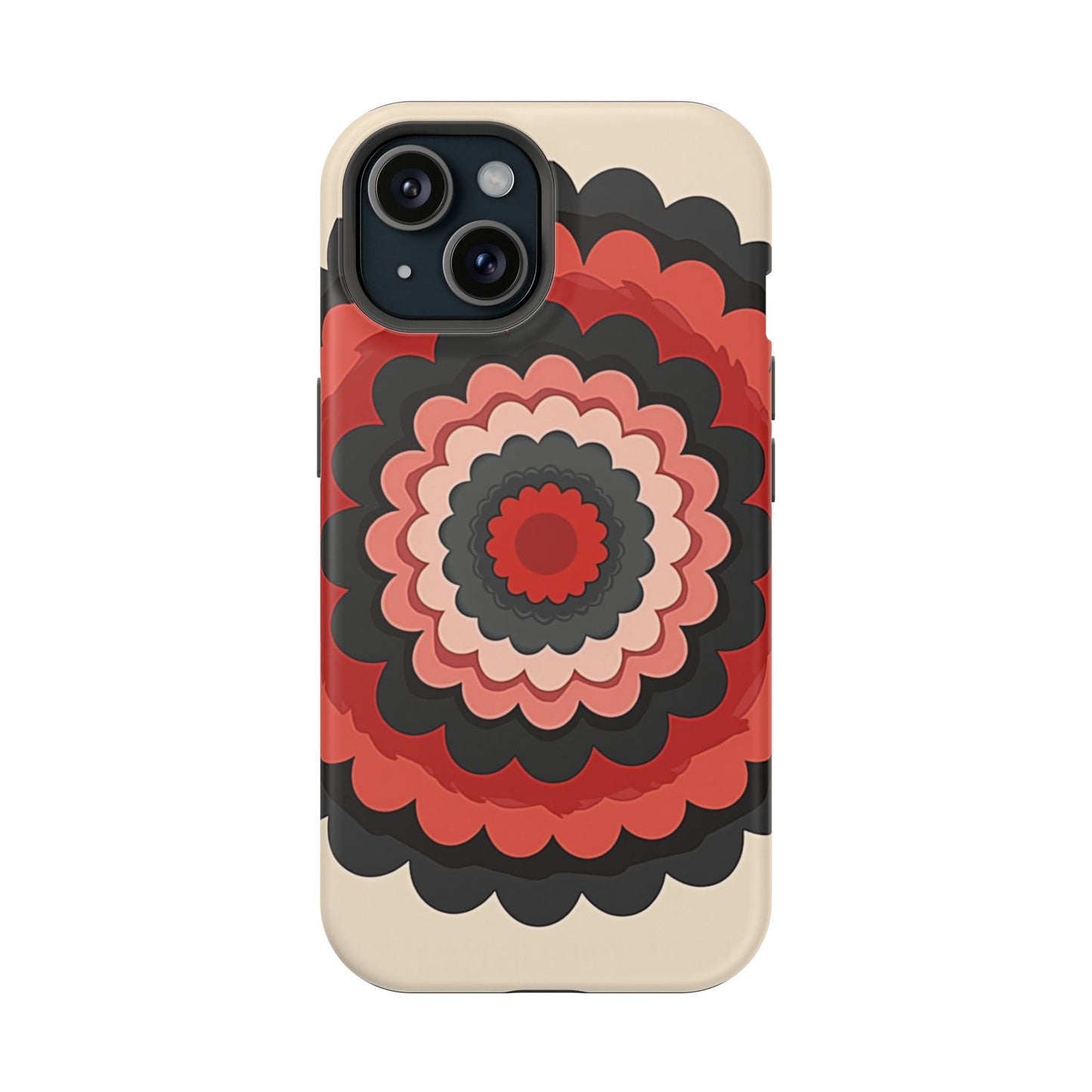 Layered Scallop Bloom iPhone Case - Retro Floral Design, Bold Aesthetic Gift Idea