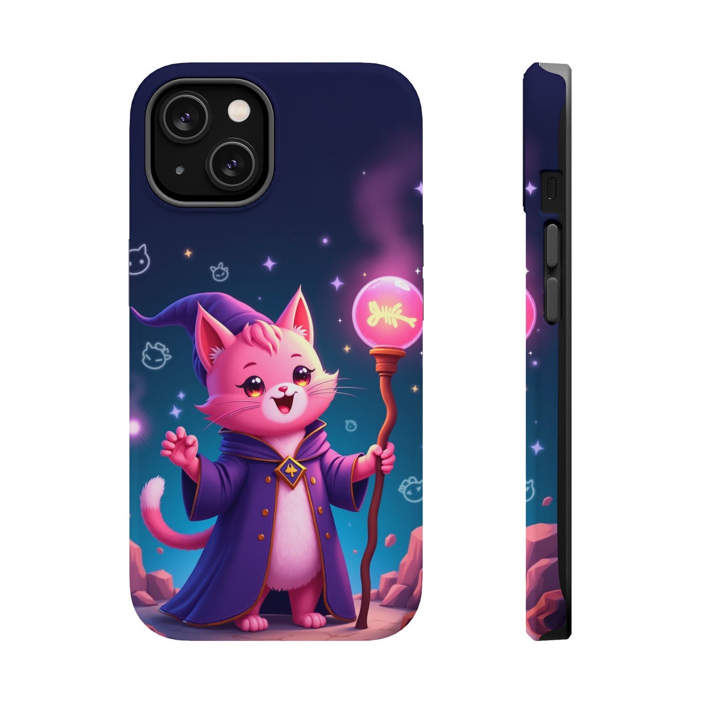 Magical Cat Sorcerer iPhone Case - Cute Fantasy Gift for Cat Lovers
