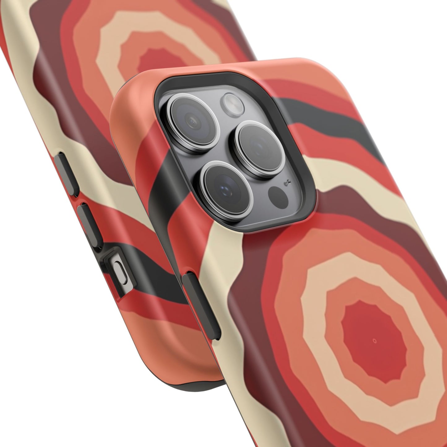 Retro Sunset iPhone Case - 70s Inspired Floral Design, Aesthetic Gift Idea