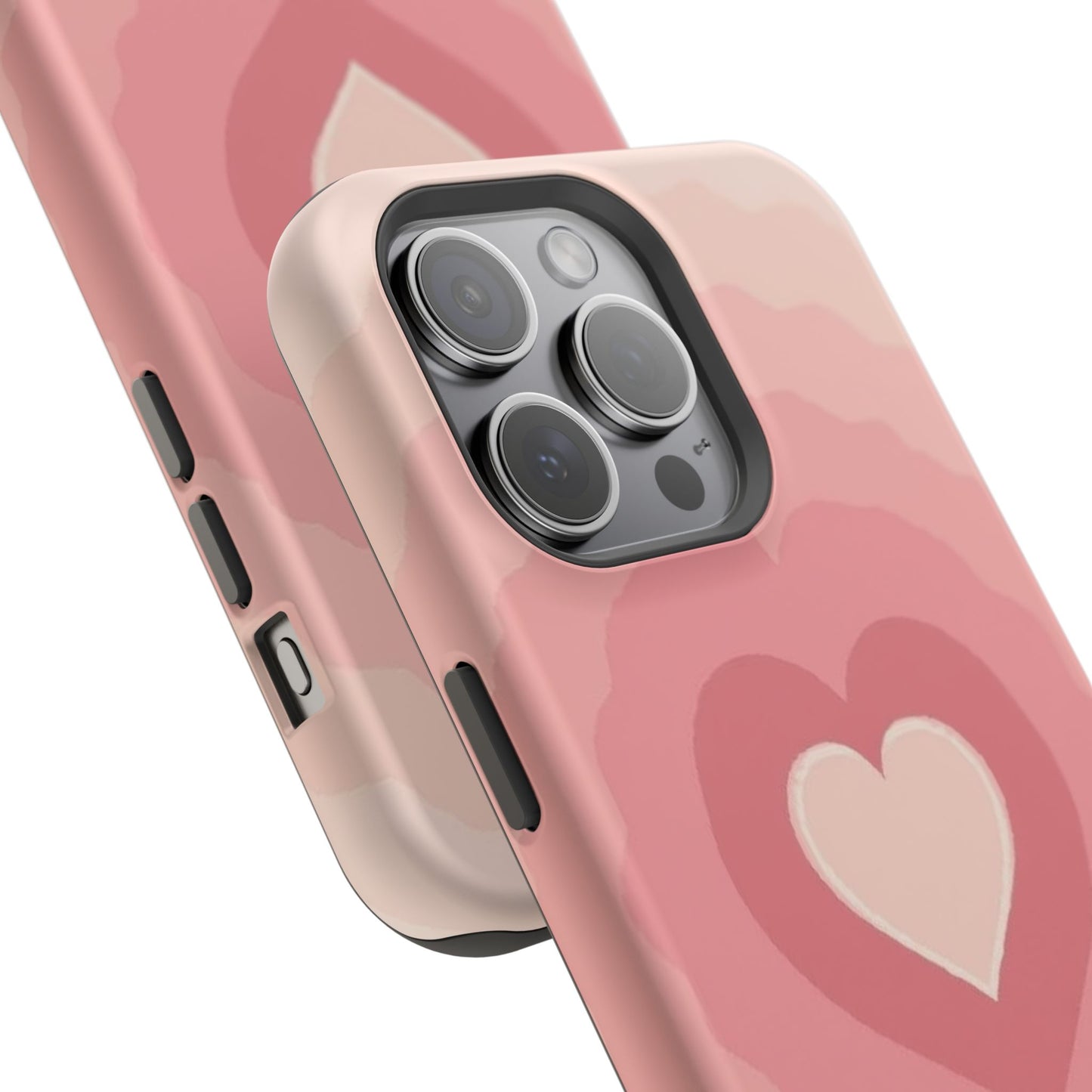 Pink Layered Heart iPhone Case - Cute Aesthetic Y2K Valentine's Gift