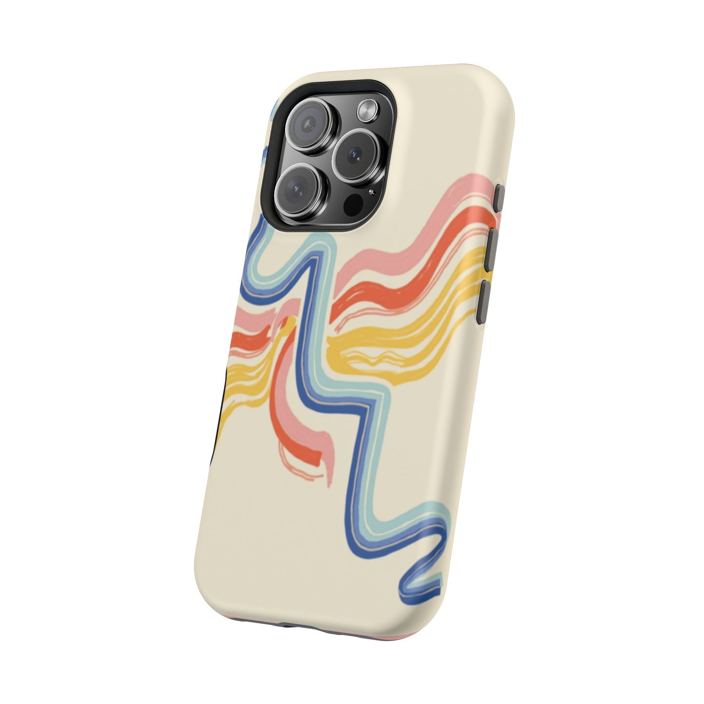 Retro Wave iPhone Case - Aesthetic Streamline Design, Trendy Gift Idea