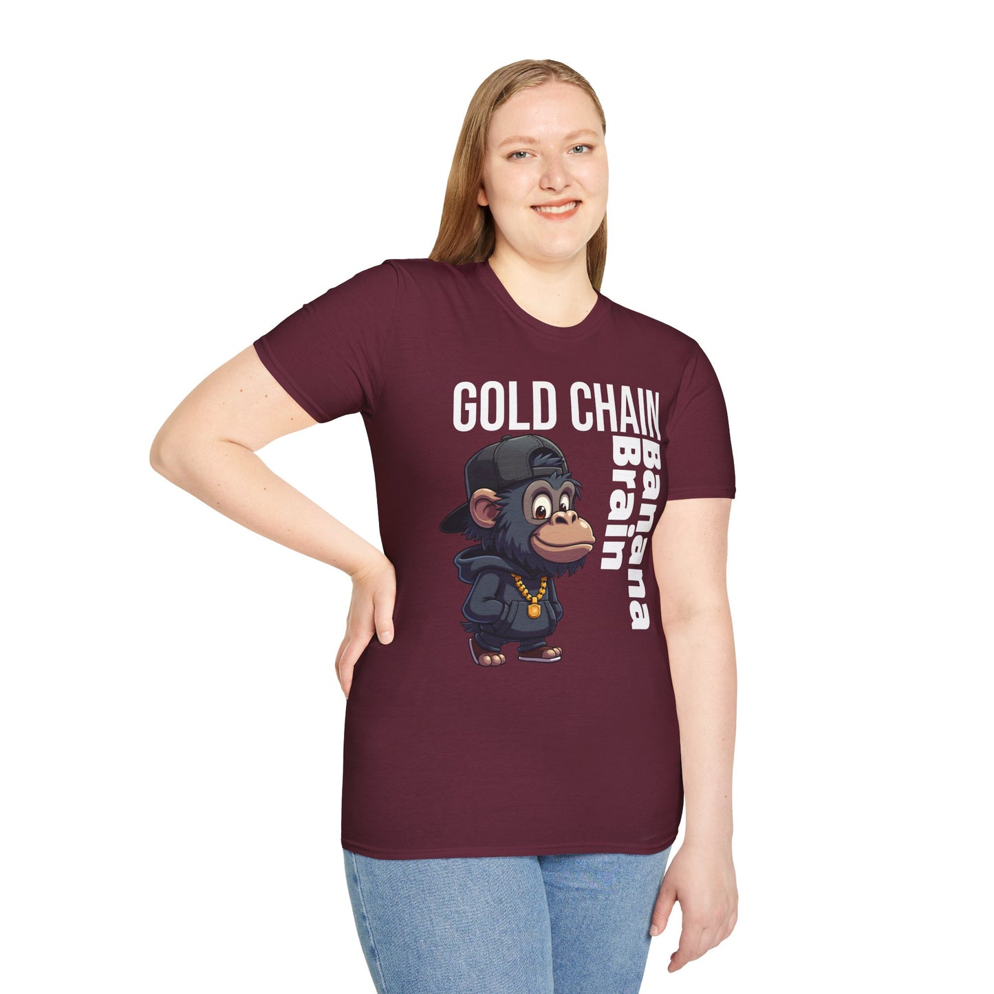 Gold Chain Banana Brain β Funny Hip-Hop Chimp T-Shirt