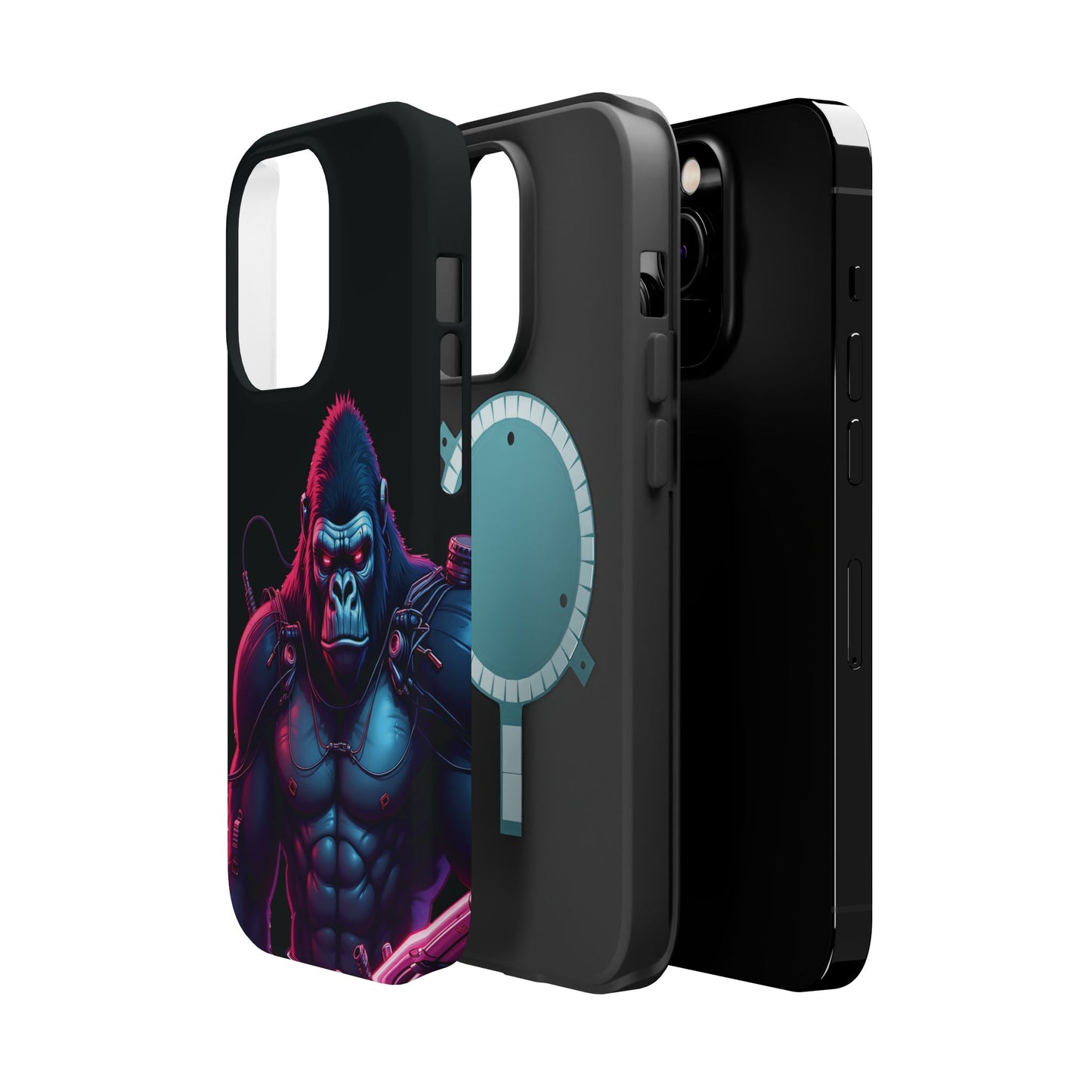 Cyber Primal Phone Case – Neon Power, Gorilla Strength