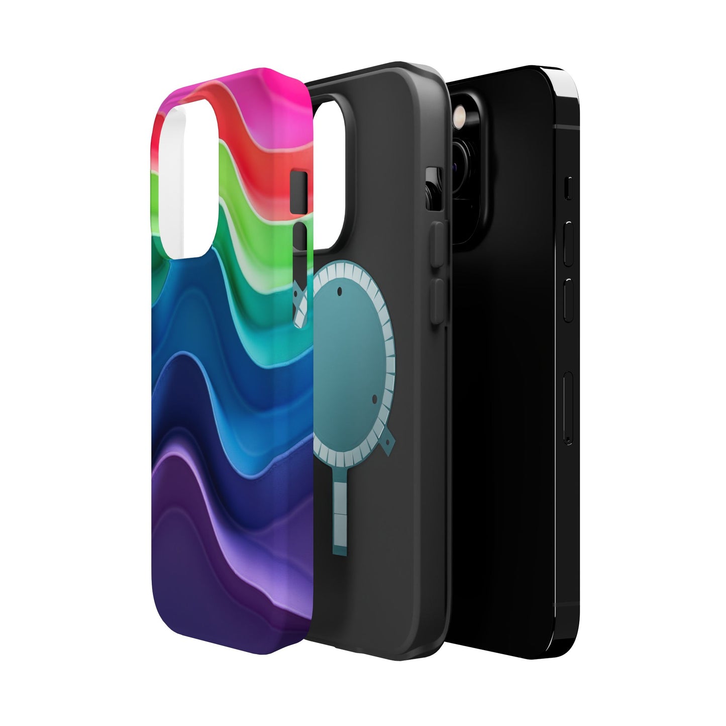 Rainbow Wave Phone Case - Aesthetic Ocean Design | iPhone 14-17 Cases | Nature Gifts for Her, Colorful Trendy Accessory