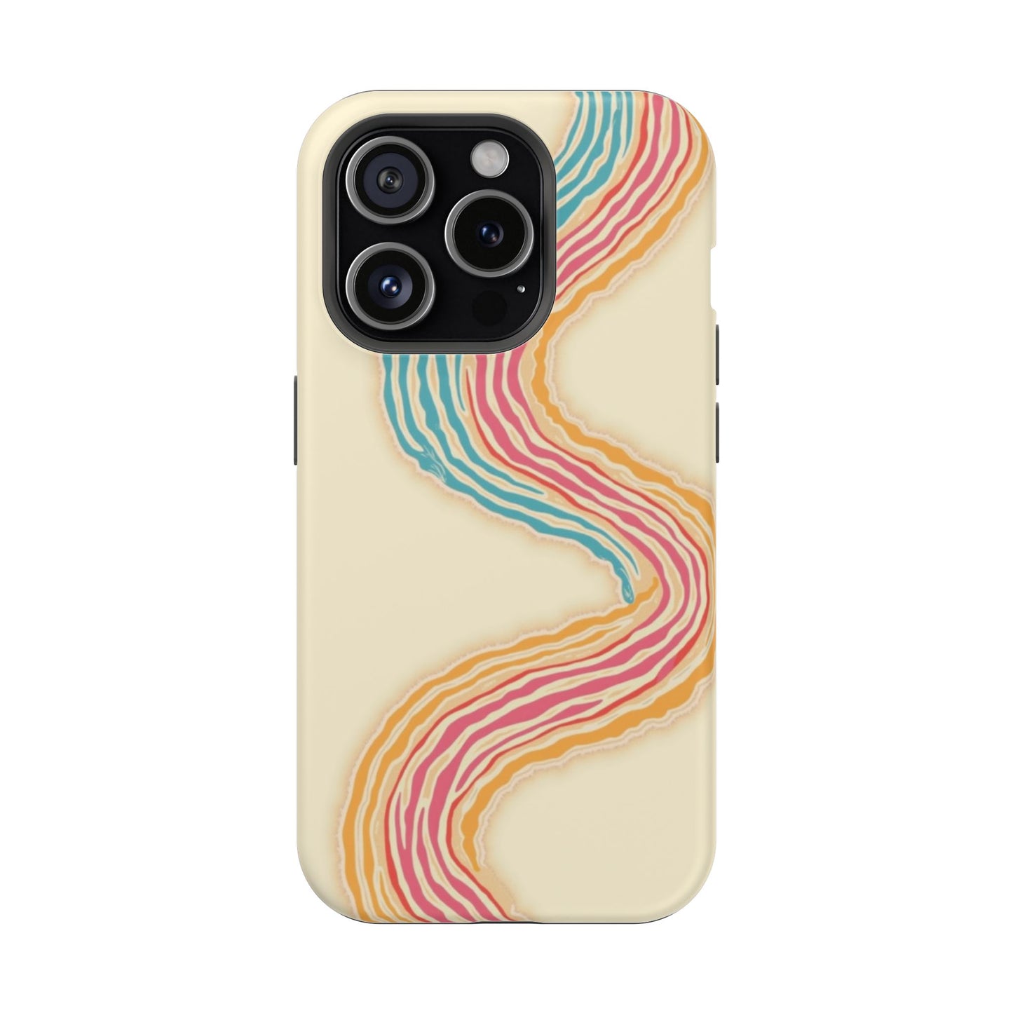 Abstract Flow Phone Case - Pastel Streamline Design