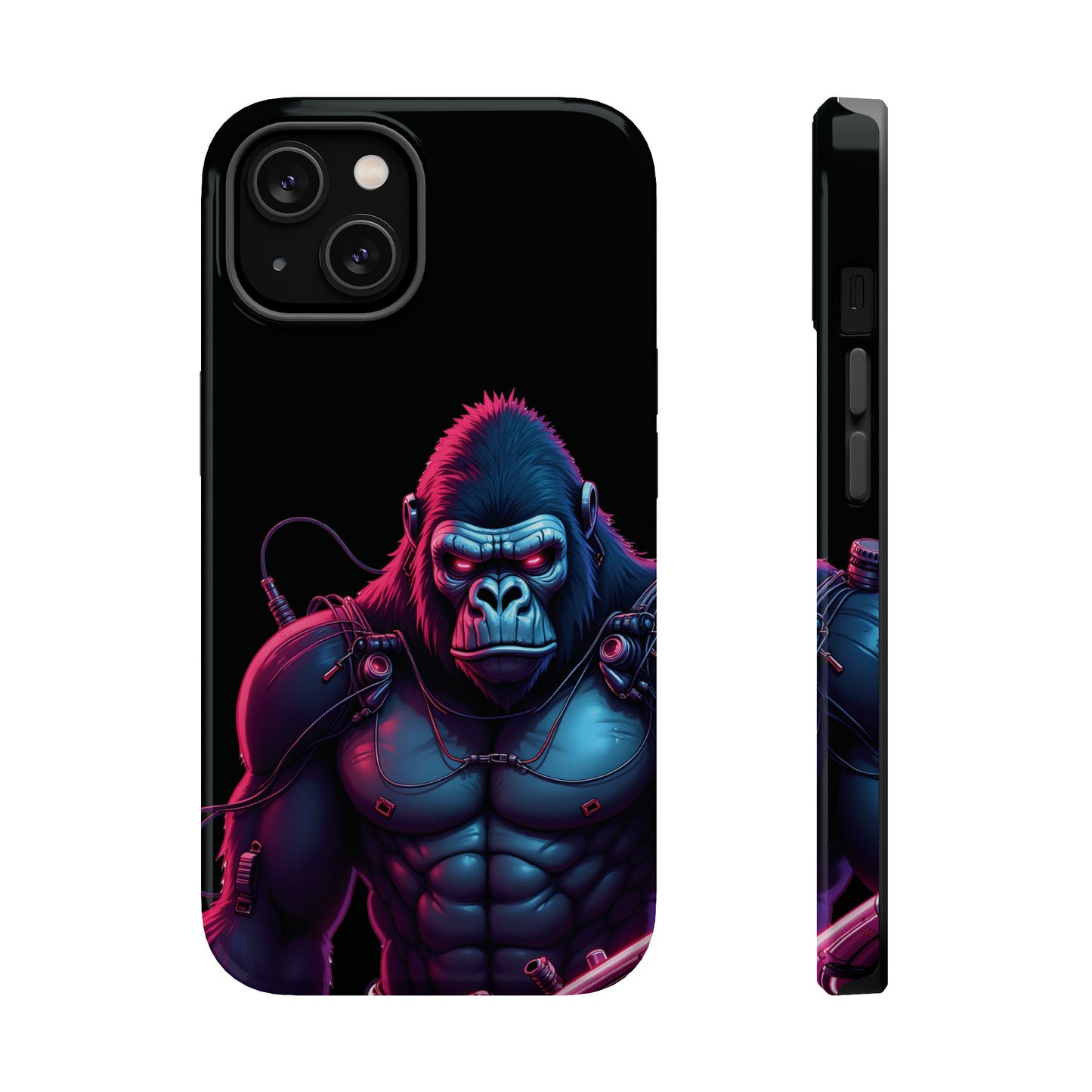 Cyber Primal Phone Case – Neon Power, Gorilla Strength