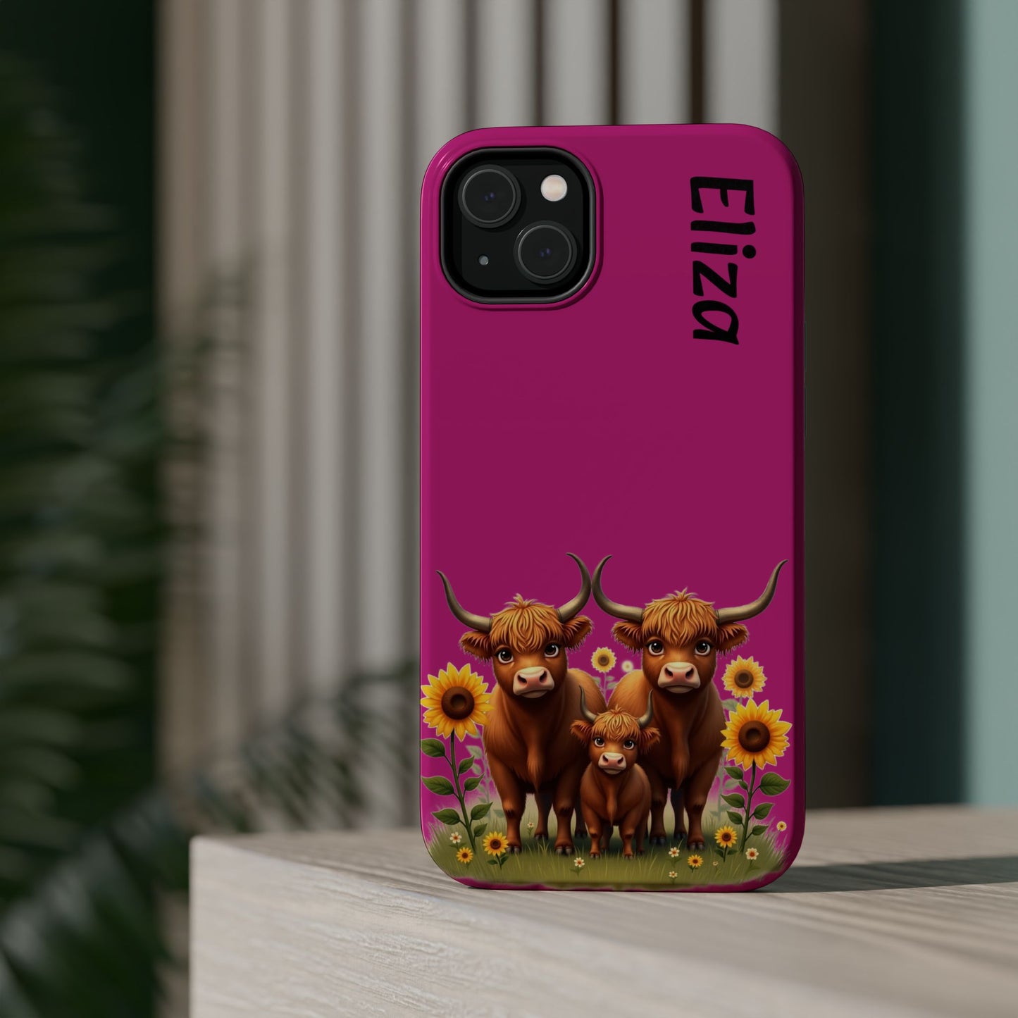 Highland Cow Phone Case - Personalized Custom Name | Cute Farm Animal Gift | iPhone Cases for Women & Girls