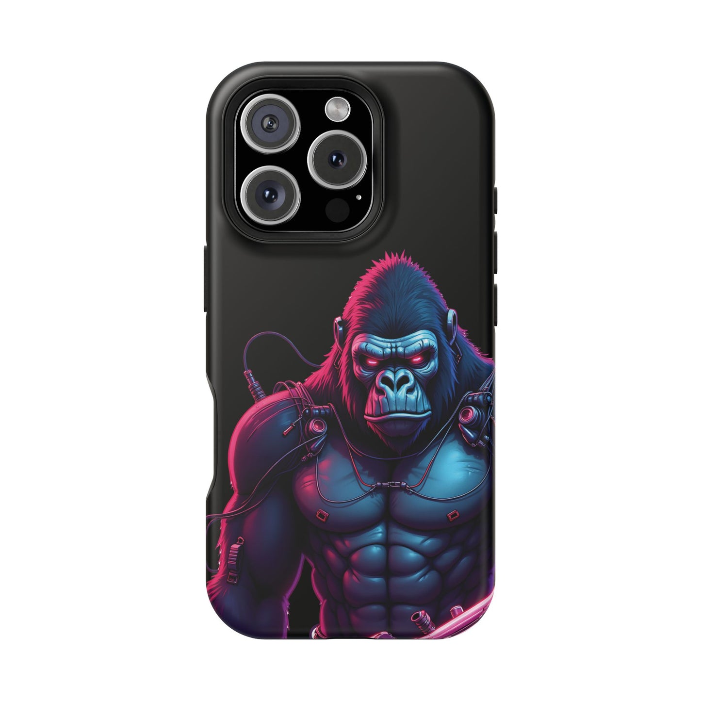 Cyber Primal Phone Case – Neon Power, Gorilla Strength