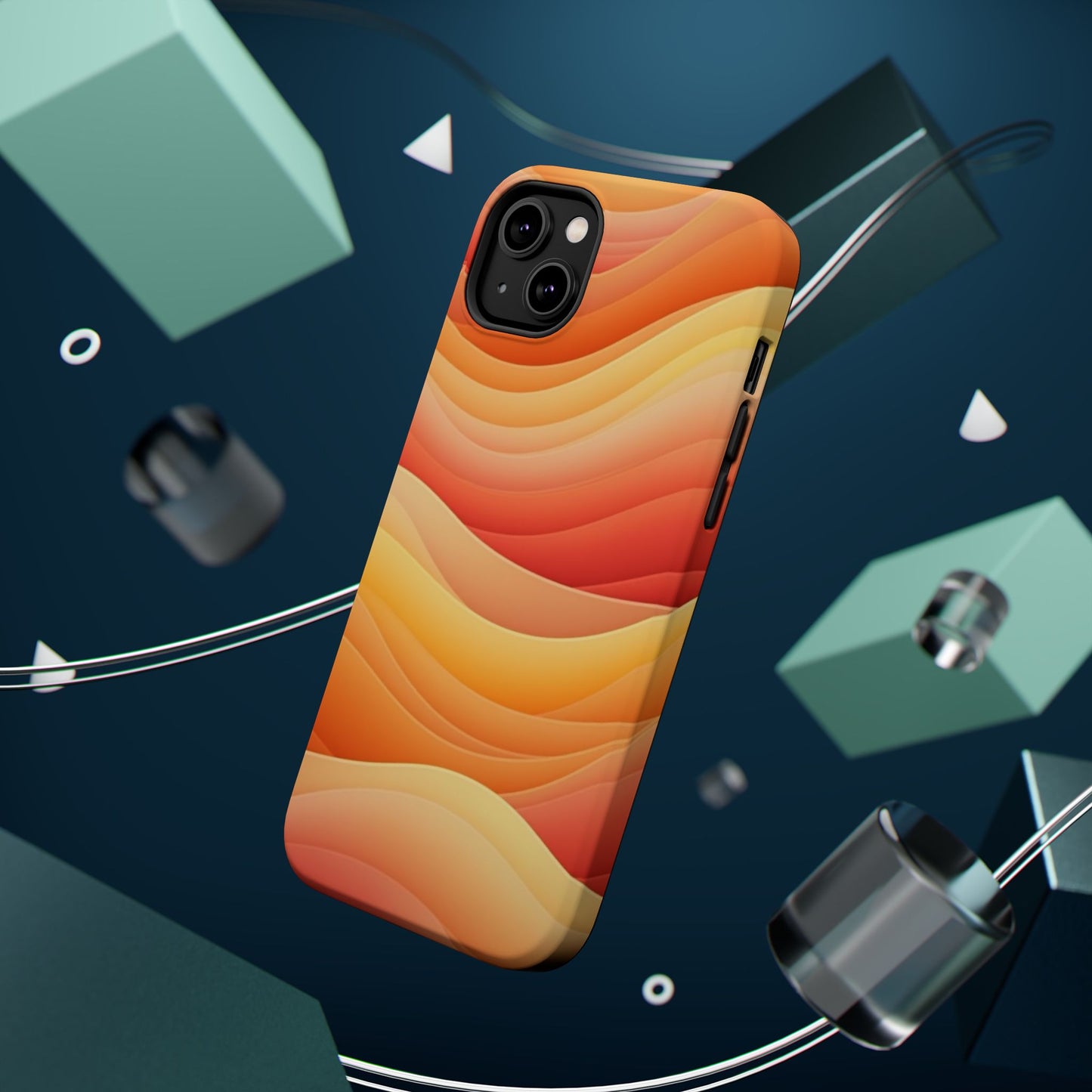 Sunset Wave Phone Case - Aesthetic Orange iPhone Case, Golden Hour Gift Idea, Trendy Beach Vibes