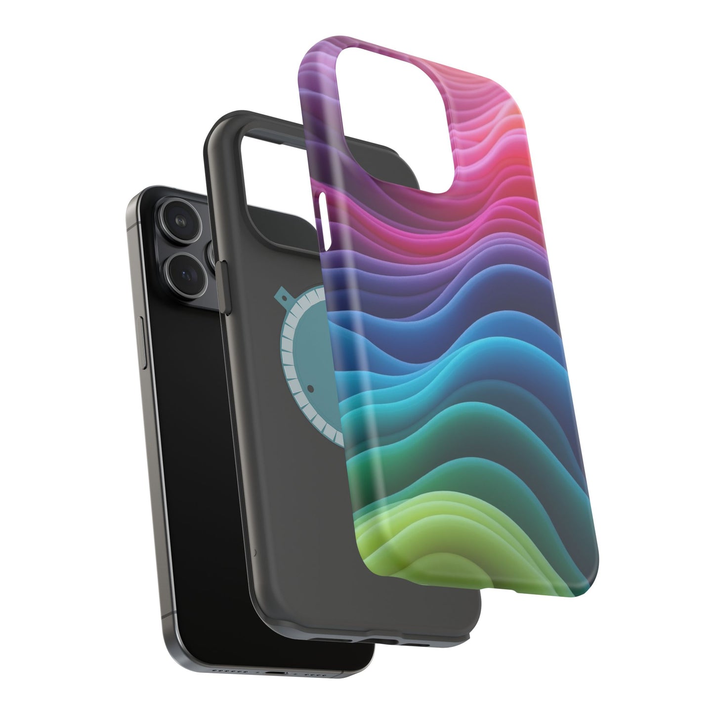 Colorful Wave Phone Case - Aesthetic iPhone Case | Rainbow Ripple Design | Trendy Gifts for Her | Unique Art Print