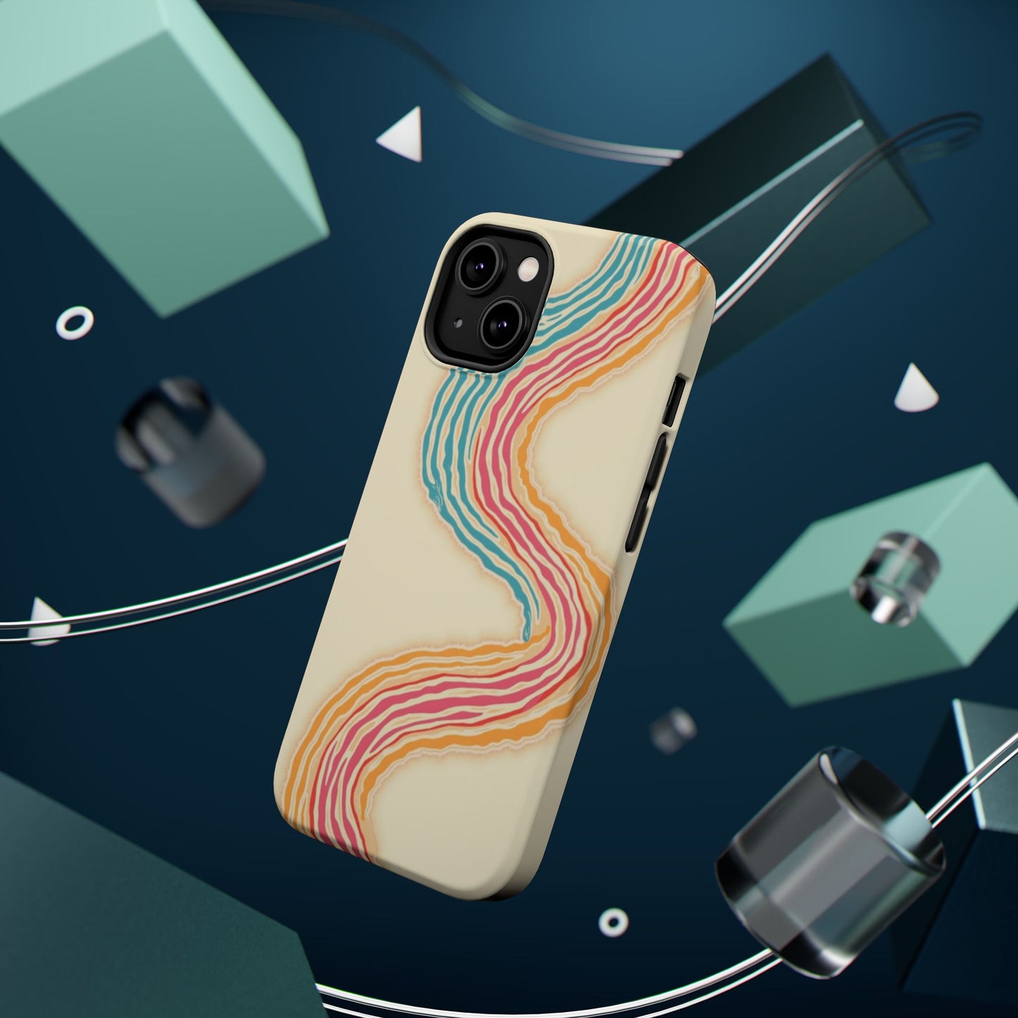 Abstract Flow Phone Case - Pastel Streamline Design