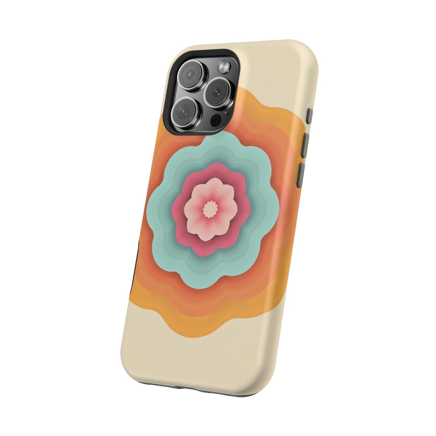 Retro Flower Phone Case - 70s Aesthetic iPhone Case, Vintage Gift Idea, Layered Floral Design